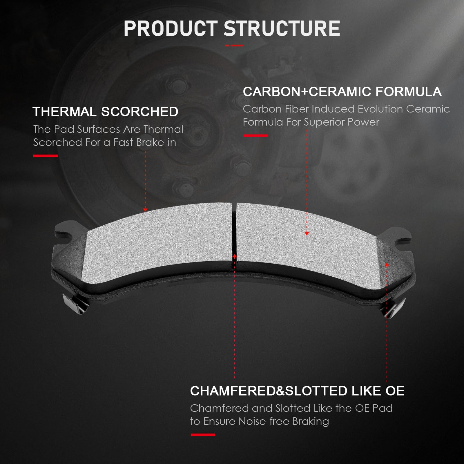 Cciyu D784 D785 Front & Rear Semi-Metallic Disc Brake Pads Kit For Chevrolet Astro Silverado 1500 Silverado 1500 Hd For Gmc Safa