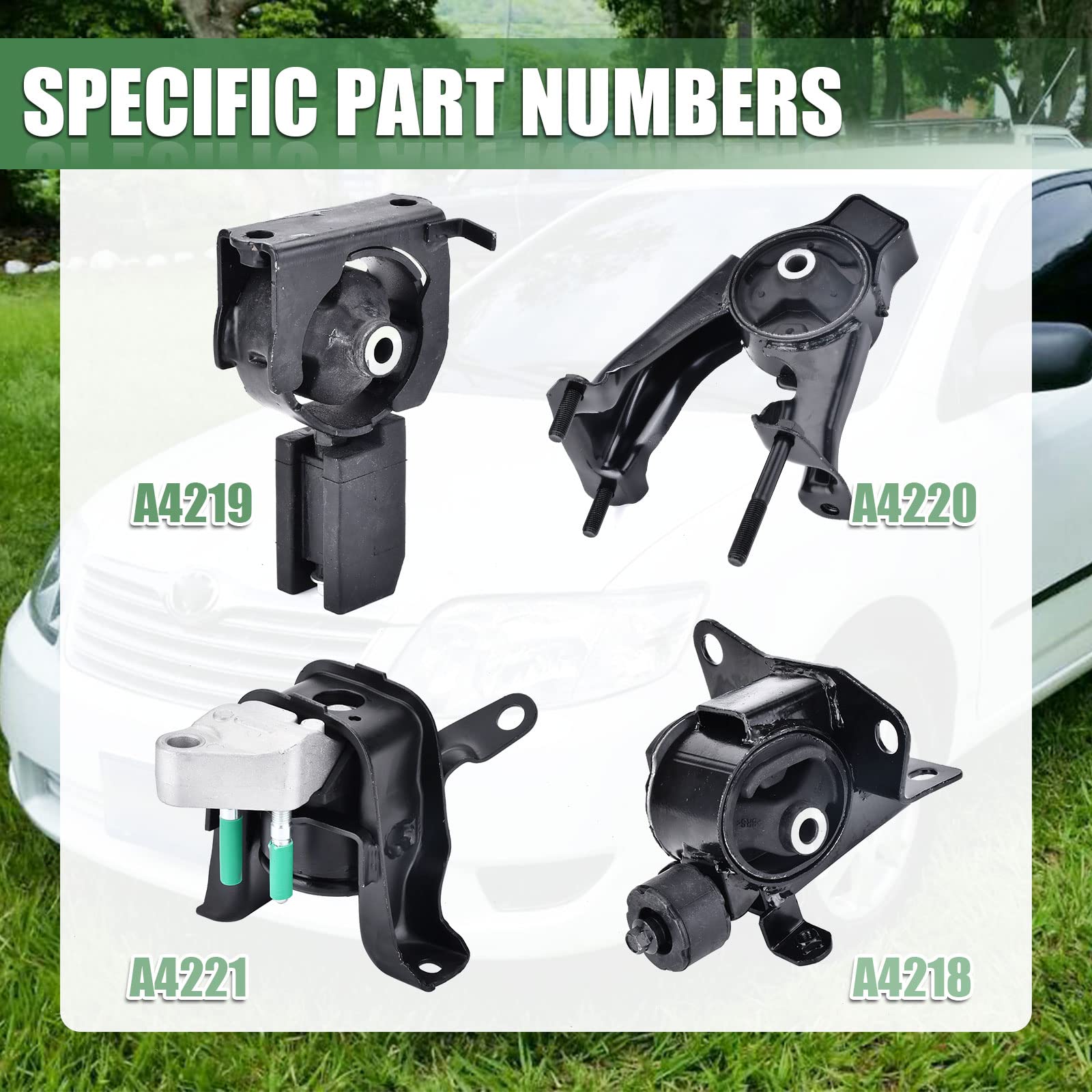 4PCS Engine Motor Transmission Mount Kits Compatible with Corolla Matrix Pontiac Vibe 1.8L 2003-2008 Engine Trans Mount Replace
