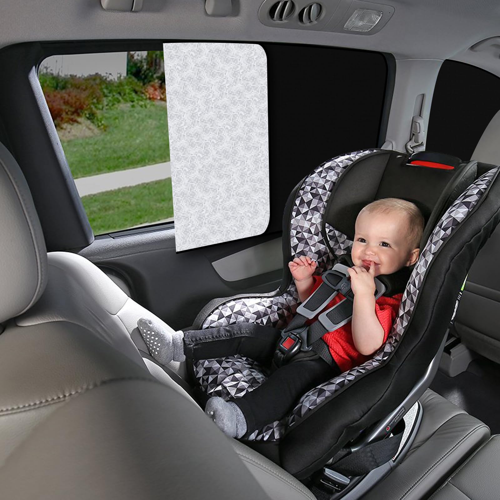 ZATOOTO 2 Pcs Rear Window Covers - Car Side Window Sun Shades - Privacy Magnetic Reflected Sunlight Protection for Baby Child Sl