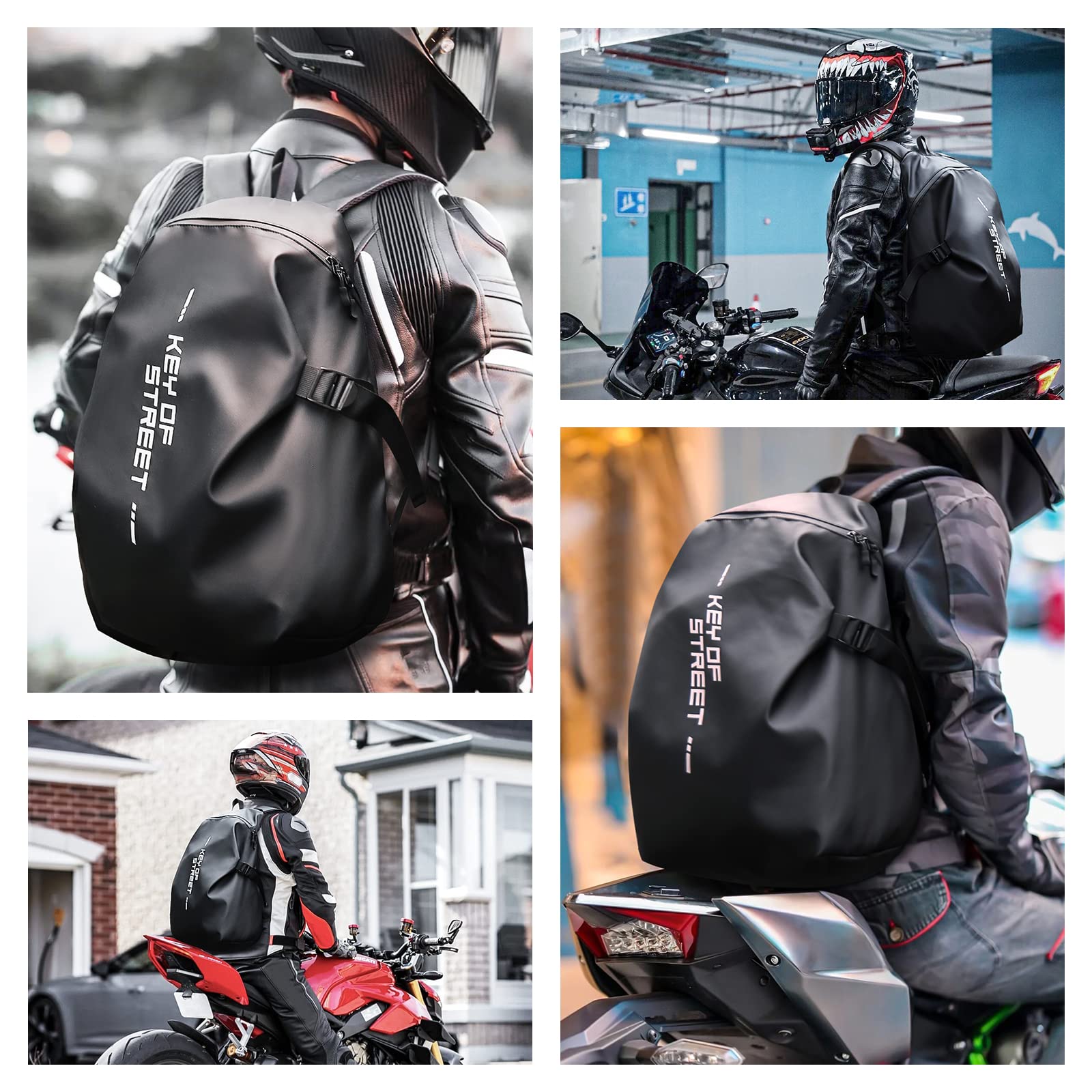 Weplan Motorcycle Backpacks For Men And Women,Waterproof Helmet Backpack,Motorcycle Dirt Bike Accessories,Motorcycle Gear Seat B