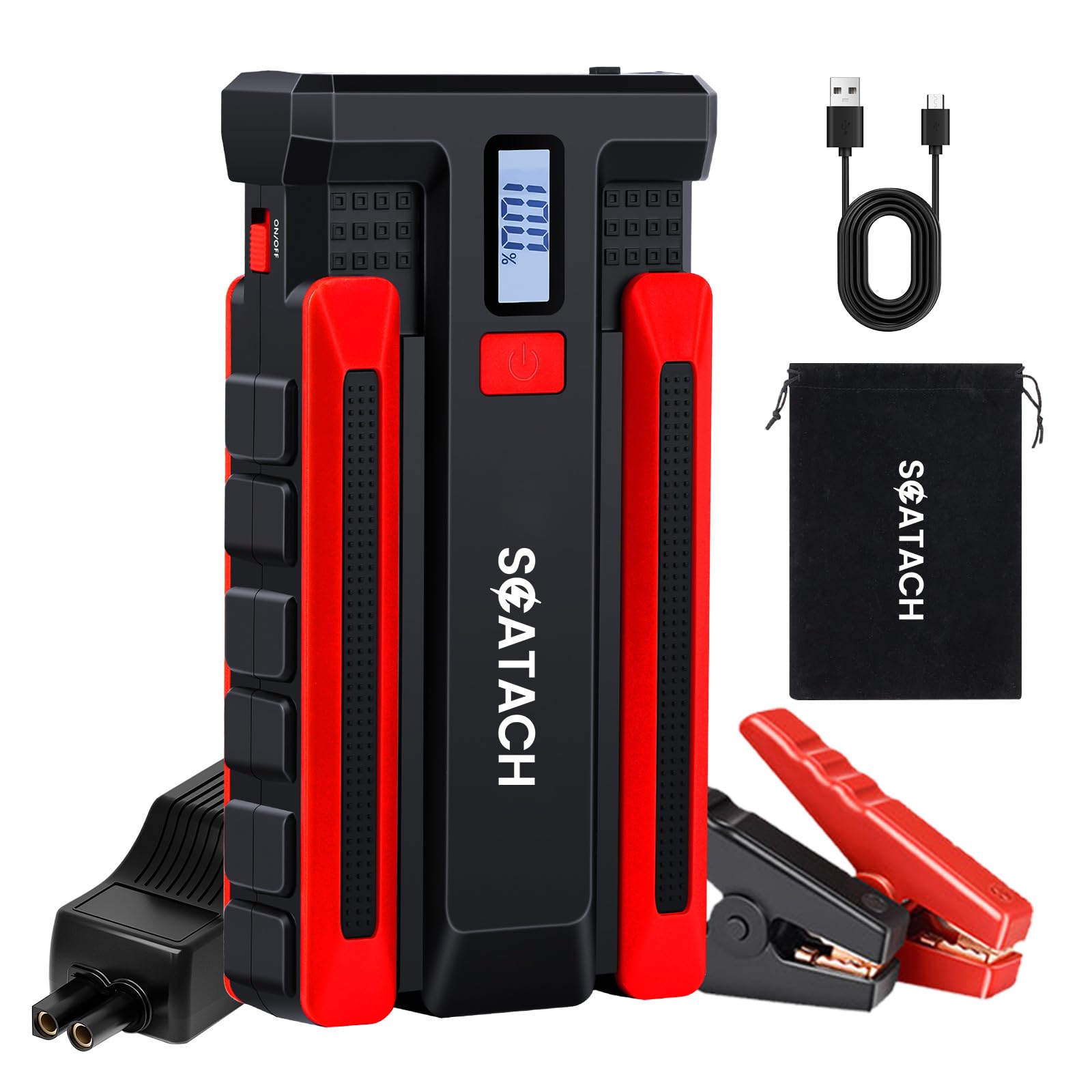 Scatach 002 5000A Car Battery Jump Starter,12V Jump Starter Battery Pack (Up To 14.0L Gasoline And 12.0L Diesel Engine), Portabl