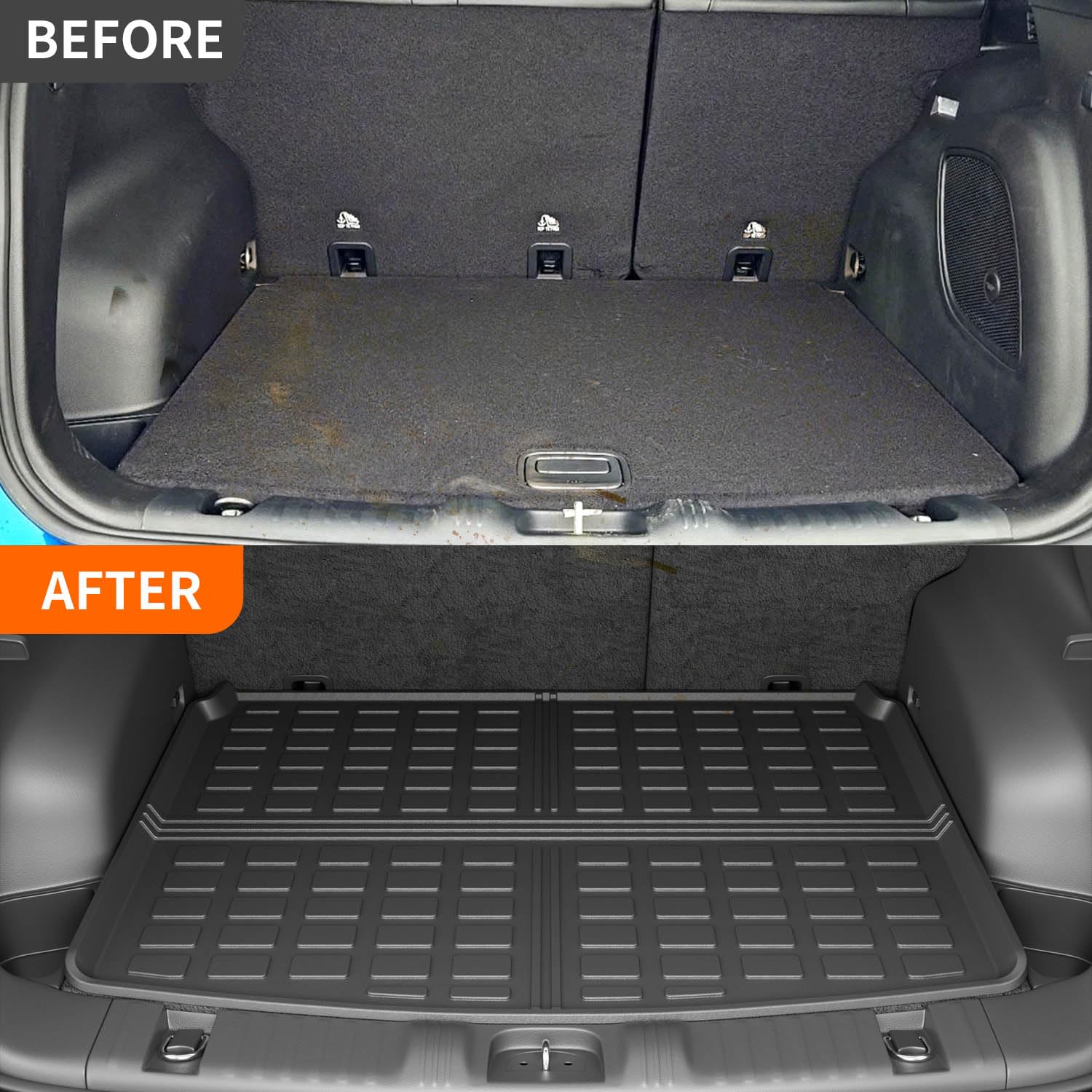 powoq Cargo Mat Compatible with 2017-2025 Jeep Compass TPE Rear Trunk Mat Cargo Liners Replacement for 2017 2018 2019 2020 2021