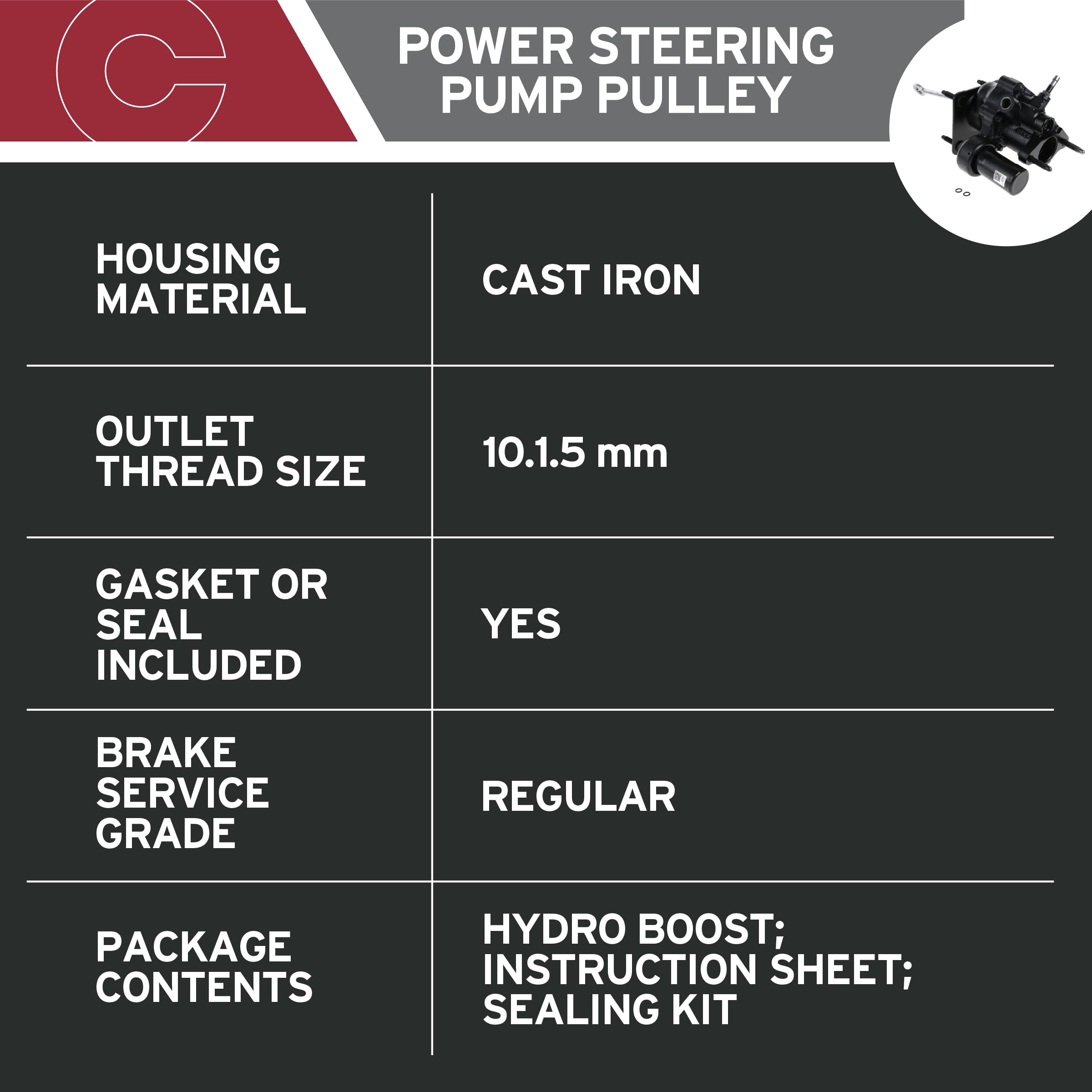 A1 Cardone Cardone 52-7412 Remanufactured Hydraulic Power Brake Booster Without Master Cylinder,Black (Renewed)