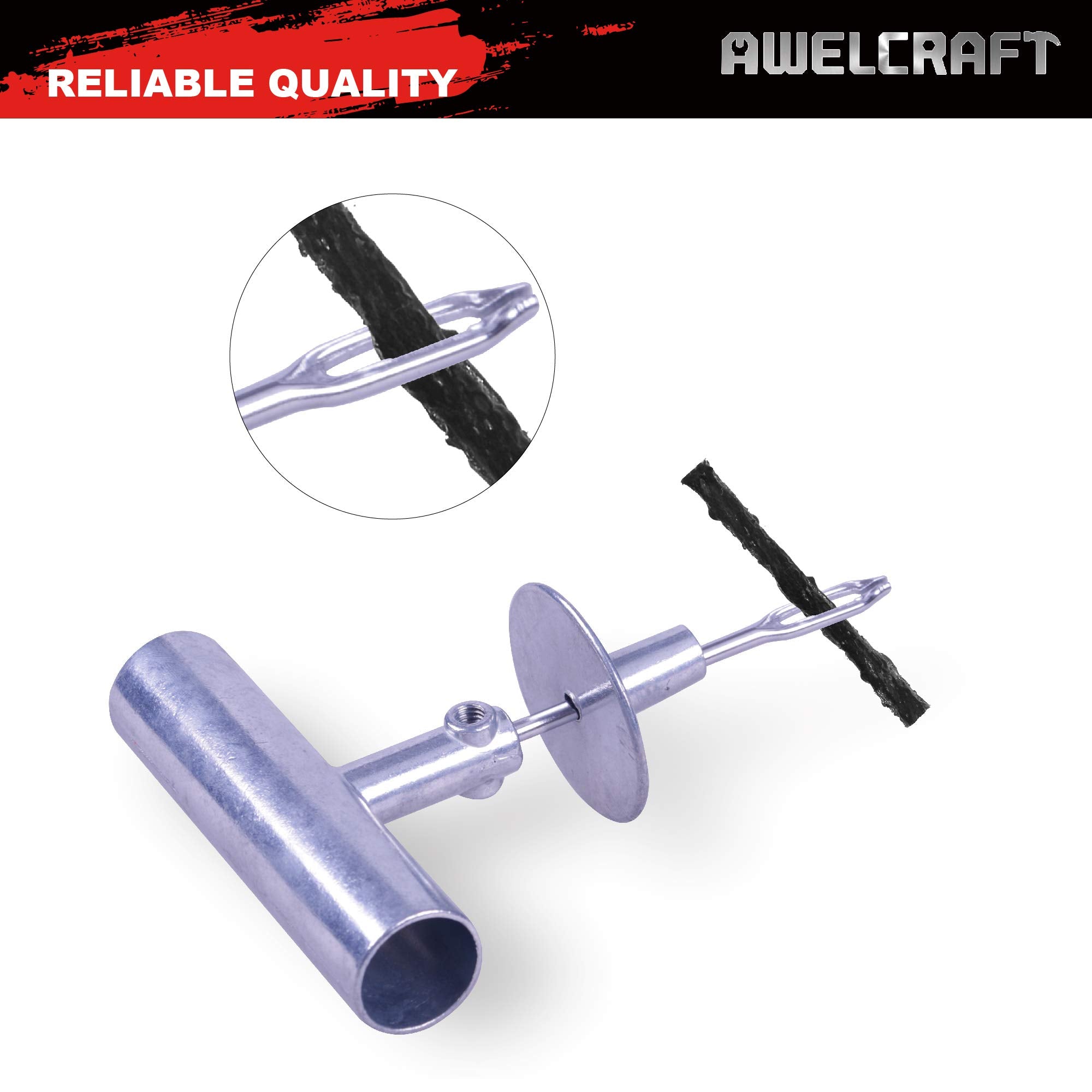 Awelcraft 35-Piece Universal Heavy Duty Tire Plug Kit To Fix Punctures And Plug Flats, Ideal For Cars, Trucks, Motorcycles, Atv, With Storage Case