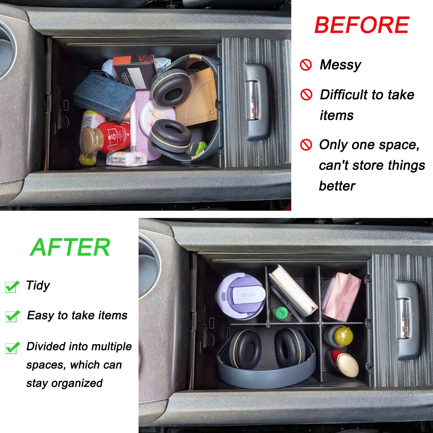 Pimcar Compatible With Honda Pilot 2016-2022/Honda Ridgeline 2017-2023/Honda Passport 2019-2023 Center Console Organizer Insert