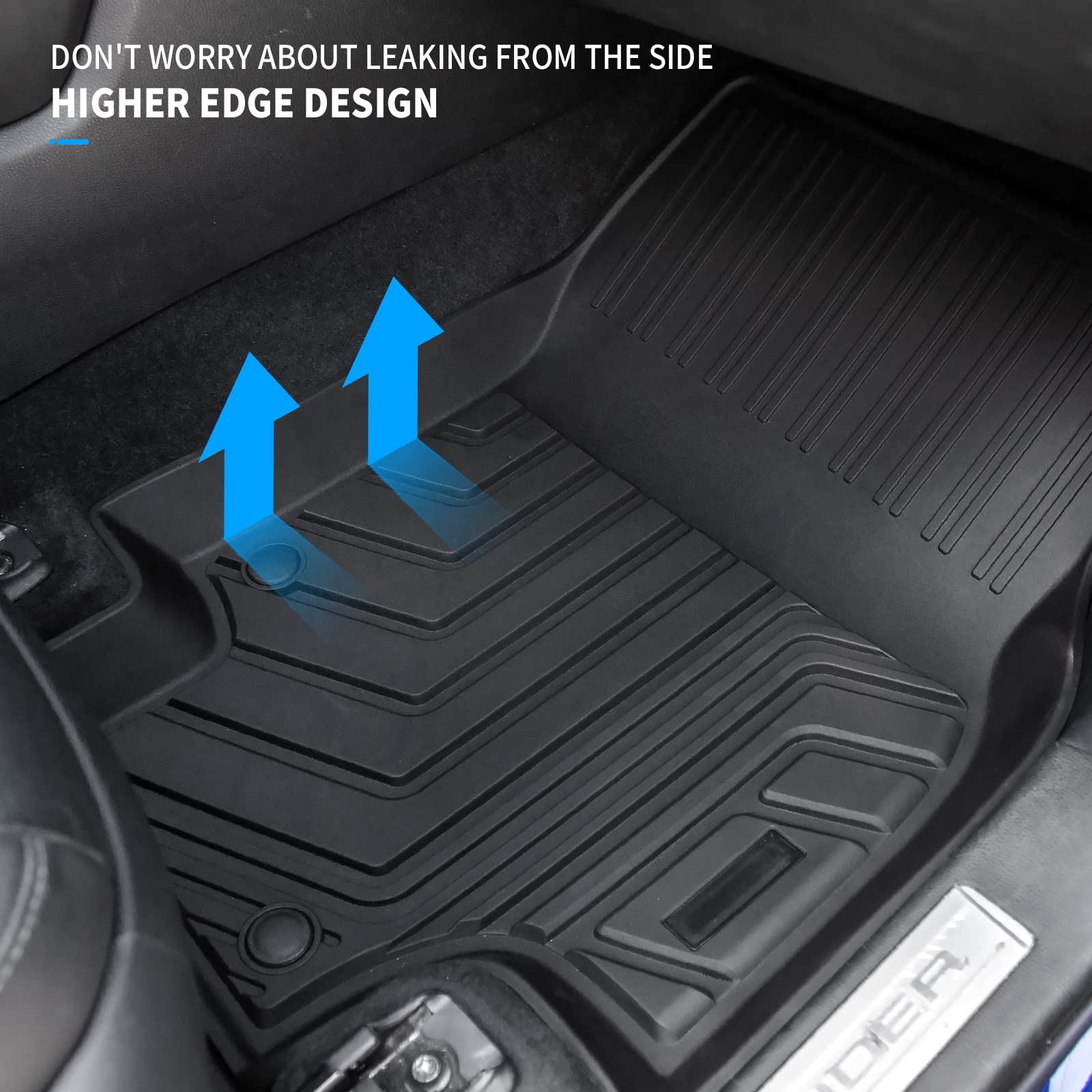 Bomely Floor Mats Compatible With 2020-2024 2025 Toyota Highlander 3 Row Liner Tpe All Weather 2024 7 Seats Highlander Accessori