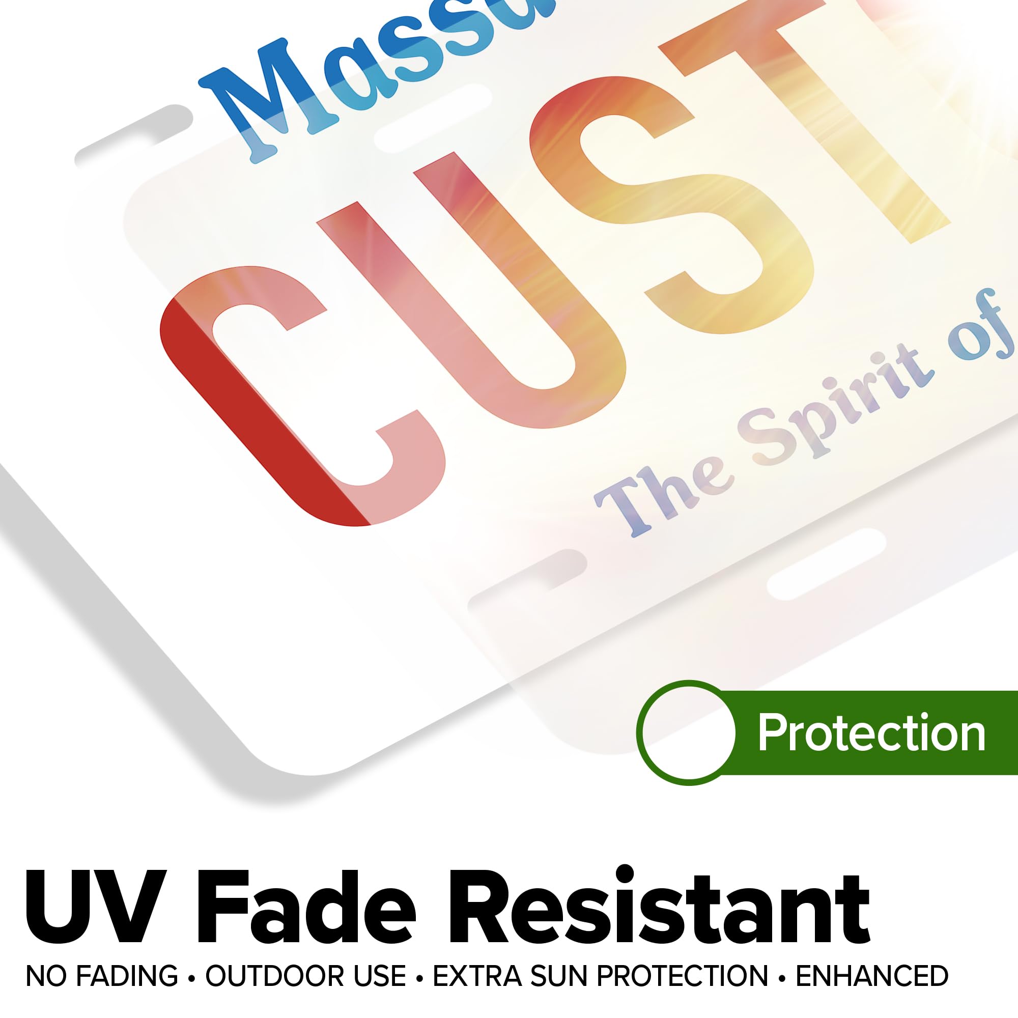 Custom Massachusetts License Plate, Personalized License Plates For Car, 6X12 Inch, Rust-Free Fade Resistant Aluminum, Usa Made