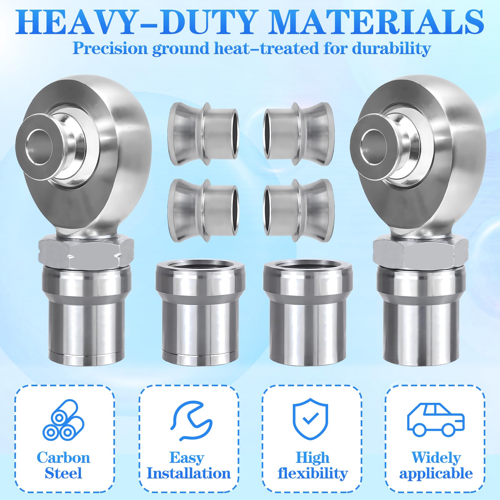 YIFUOK 1.25'' Heim Joint Rod End kit w/Spacer,Tube Adapters & Jam Nuts,RH & LH Hand Thread 1 1/4'' Chromoly Panhard Bar Kit for