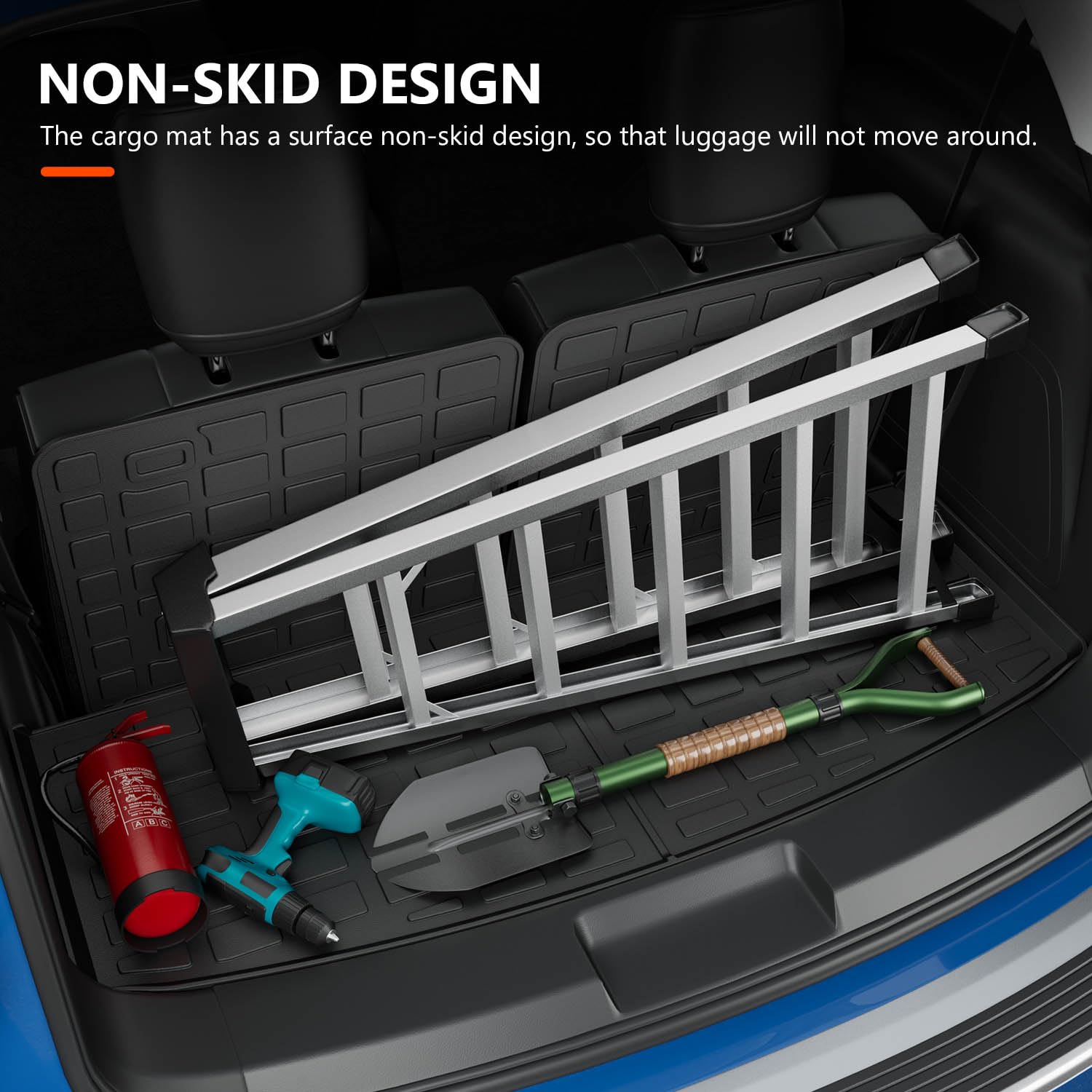 Powoq 7 Seats Floor Mat Compatible With 2020-2025 Ford Explorer Cargo Mat Trunk Cargo Liner Tpe Backrest Floor Liner Replacement