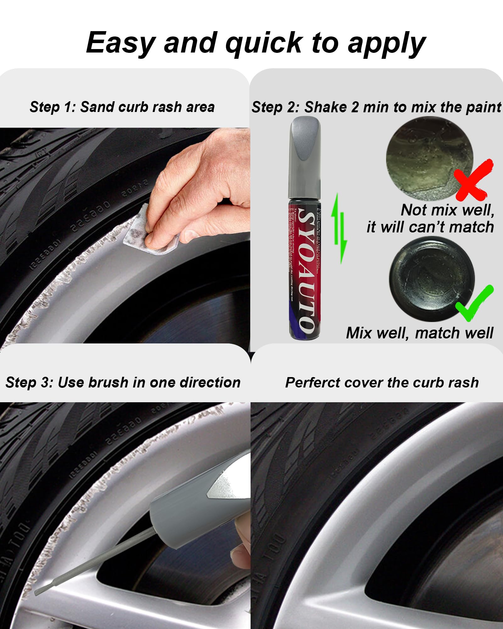 Syoauto Gunpowder Rim Touch Up Paint For Tesla Model Y 3 S X Uberturbine/Arachnid/Cybersteam/Turbine Wheel Touch Up Paint Rim Sc