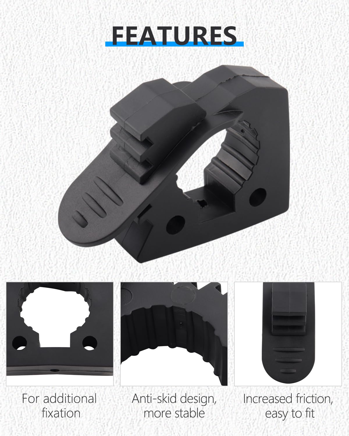 ADTOPI Shovel Holder, Quick Release Rubber Clamp Mounting Bracket Fits 1-1/7'' to 1-3/7'' Diameter Tool Handles for Trucks UTV A