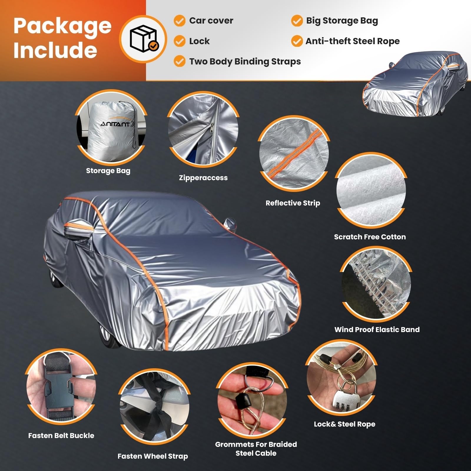 Anitant Wagon Cover Waterproof Car Cover All Weather Wagon Car Cover Mini Van Cover Rain Uv Protection Car Covers For Automobile