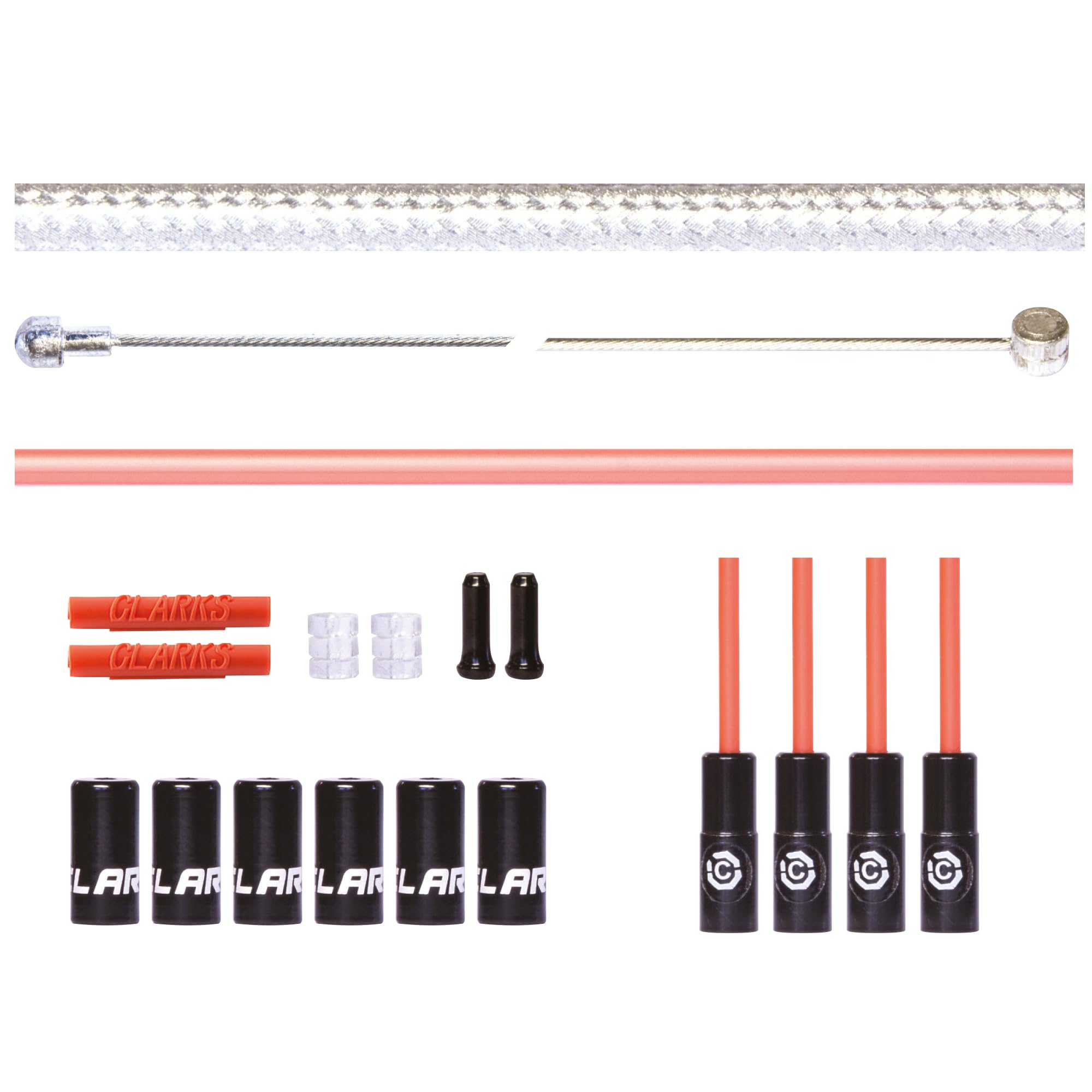 Clarks Pre-Lube Universal Brake Kit w/ Dirt Shield Silver