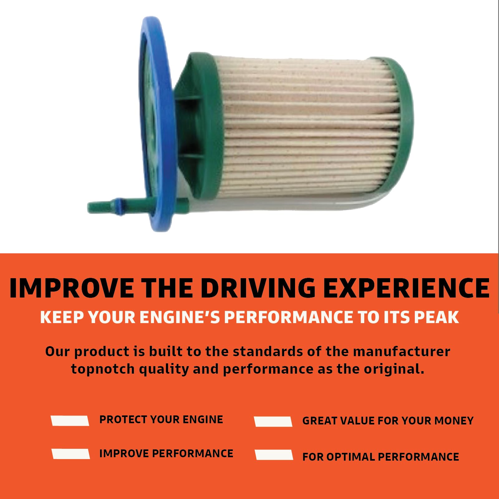 Diesel Fuel Filter - Compatible With 2014-2018 Dodge Ram Promaster, 2014-2019 Promaster 2500 & 3500 - Replaces O.E. 68223662Aa;