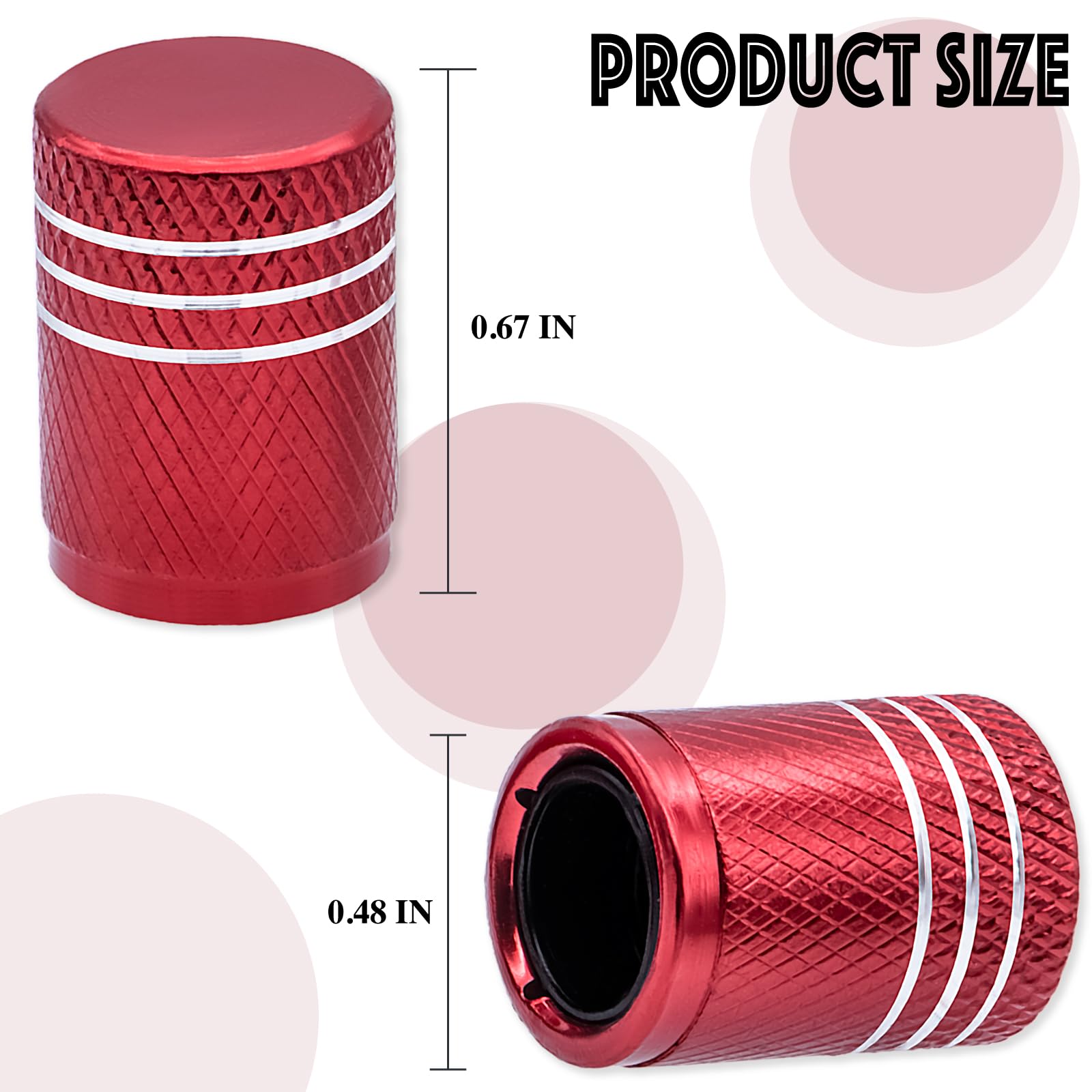 Meajoo 5Pcs Tire Valve Stem Caps, With Plastic Liner, Corrosion Resistant Leak-Proof, Anodized Alloy Universal Tire Valve Stem C