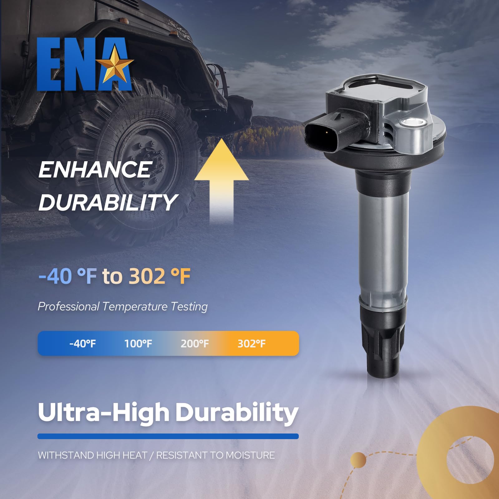 ENA 1 Ignition Coil Pack for 3.5 3.7 V6 Compatible with Lincoln Ford Mazda Edge Explorer F150 Taurus Flex MKZ MKS MKX CX9 2007 2
