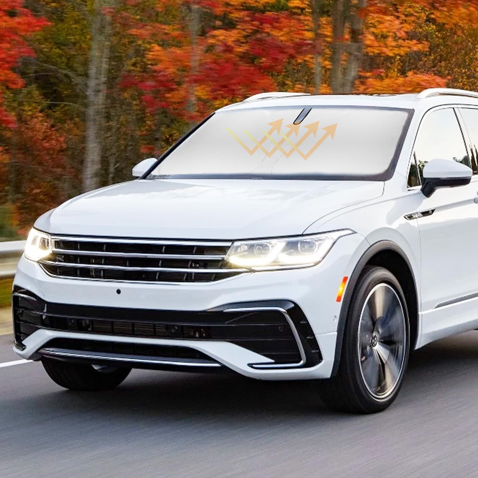 Windshield Sun Shade Car Sunshade For 2018-2023 Volkswagen Vw Tiguan Accessories Windshield Sun Visor Cover For Vw Tiguan Foldab