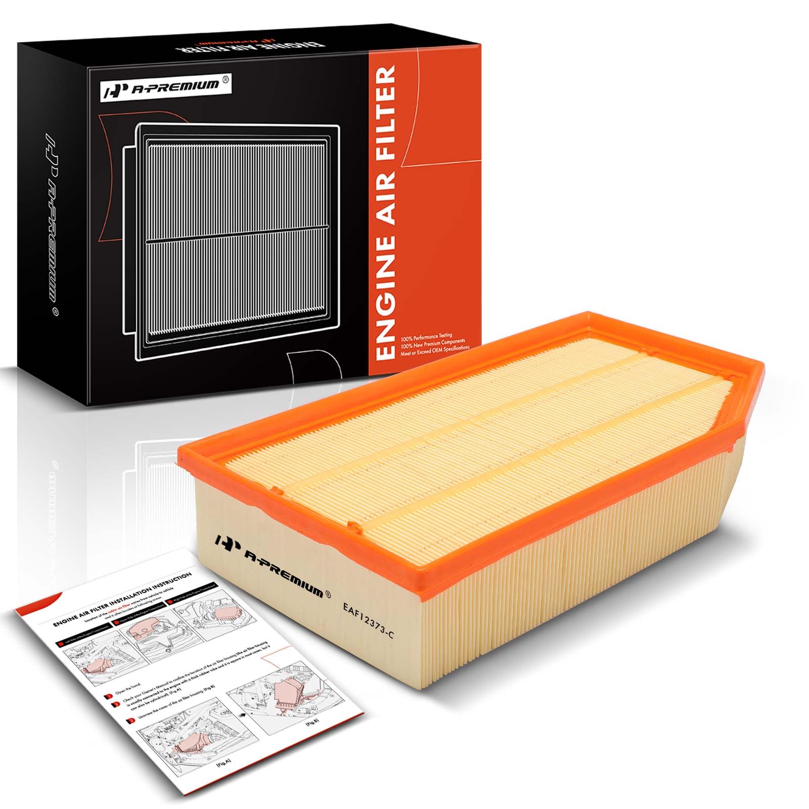 A-Premium Front Engine Air Filter Compatible With Jeep Jl Series Wrangler 2018-2023, Jt Series Gladiator 2020-2023, 2.0L 3.6L, R