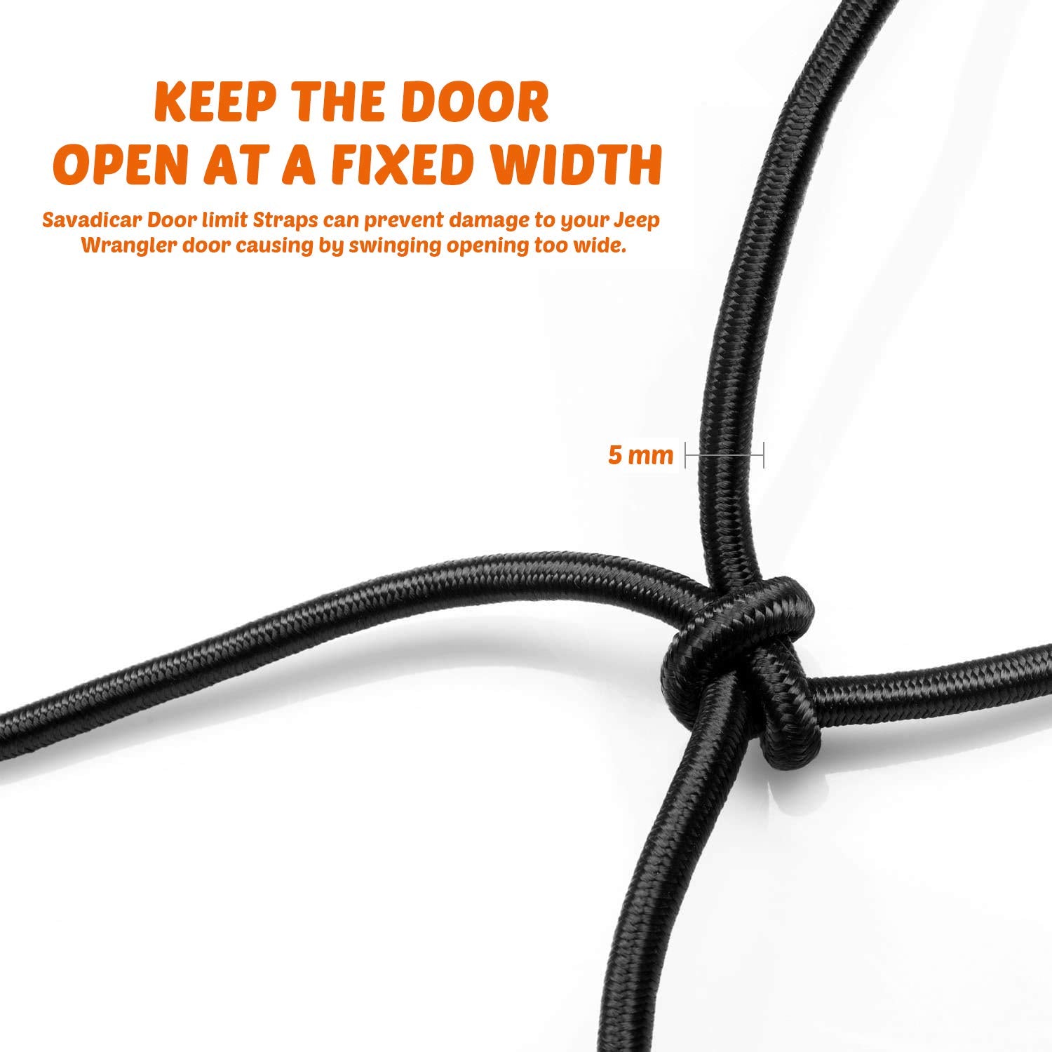 Savadicar Door Limiting Straps Swing Door Check Limiter For 1987-2022 Jeep Wrangler Yj Tj Jk Jku Jl Jlu & Gladiator Jt 2/4 Door, Interior Accessories, Black