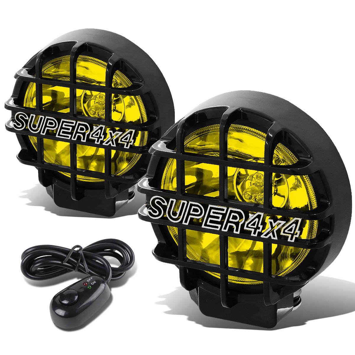 DNA MOTORING FL-6-U+SW-AM-CH 6'' Round Fog Lights w/Switch