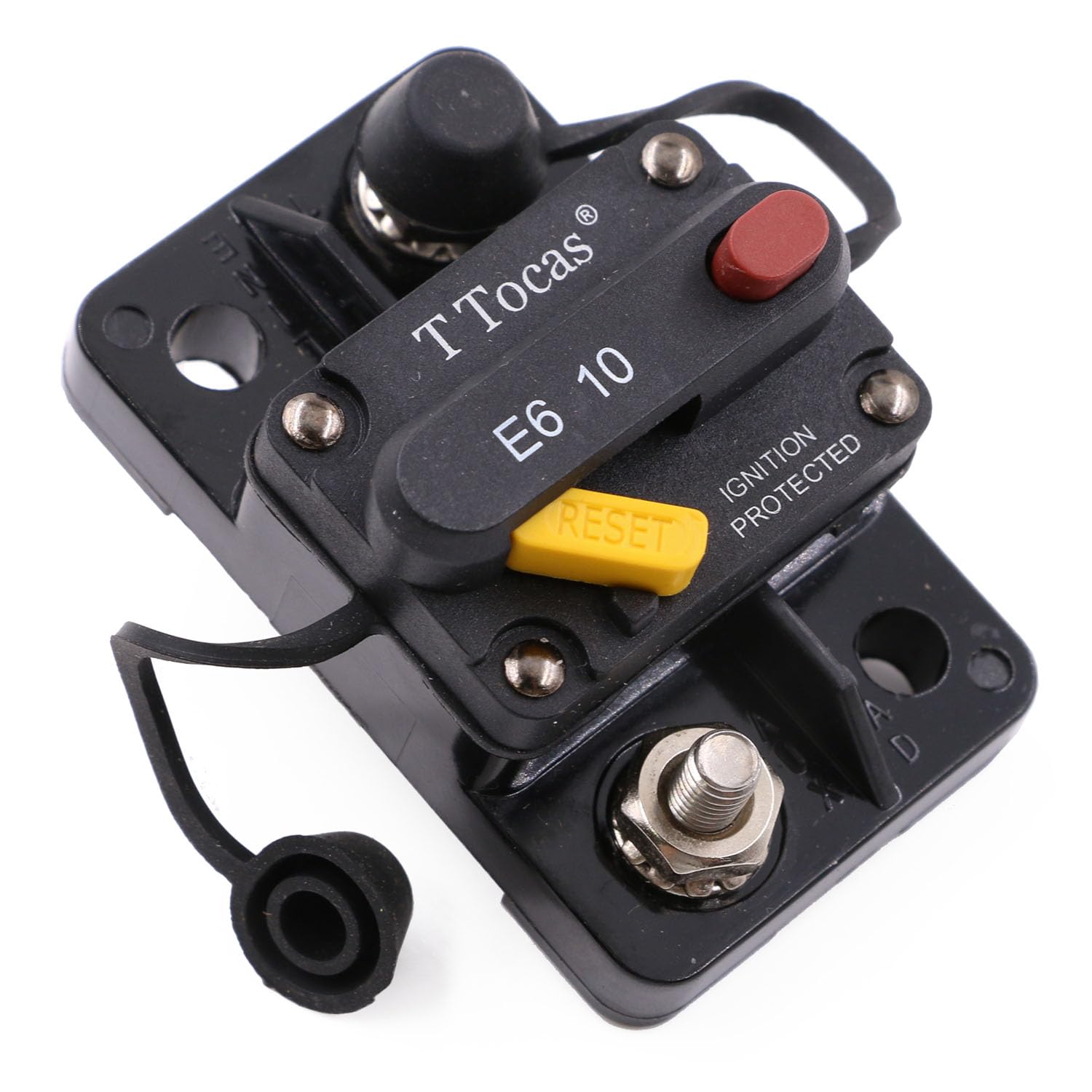 T Tocas 10 Amp Mini Circuit Breaker With Manual Reset Switchable 12V - 32V Dc Waterproof Ip66 10A Fuse Breakers