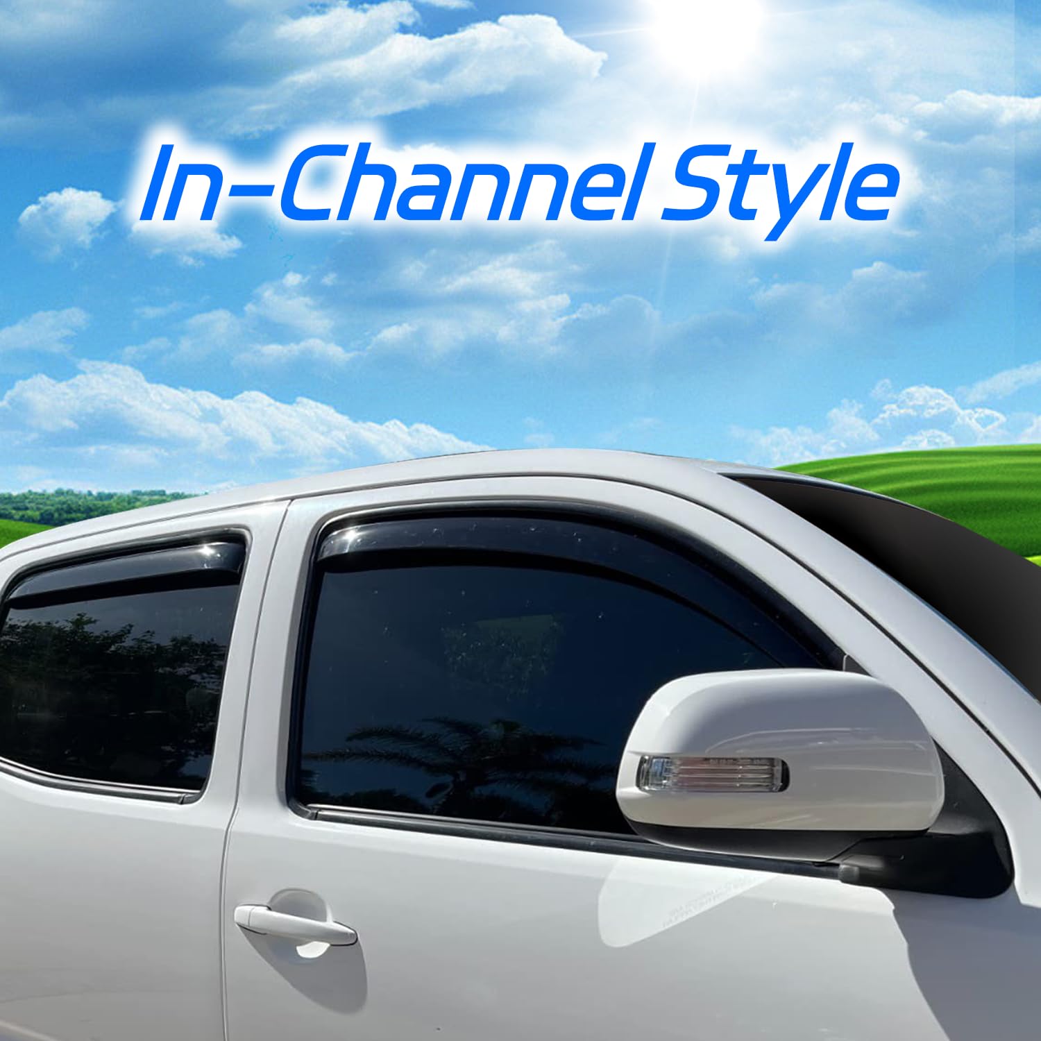 4 PCS in-Channel Window Rain Guards for 2023 2024 2025 Honda CRV (CR-V), Extra Durable Window Deflectors, Smoke Tinted Vent Wind