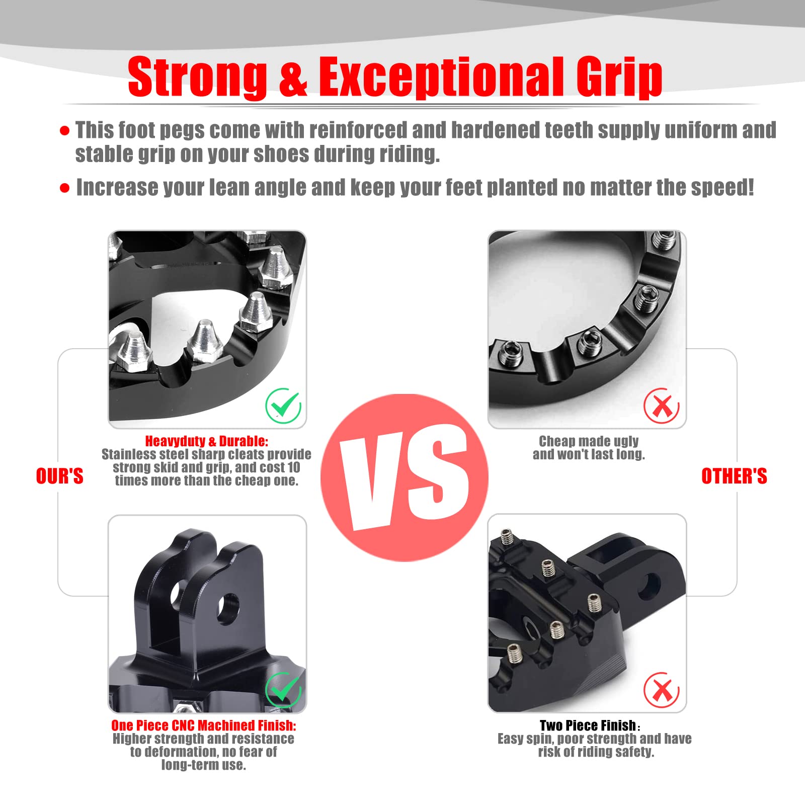 Goldfire M8 Softail Lowrider Foot Pegs Mx Style Foot Pegs For H-D Softail Slim Flsl 107/Lower Rider Fxlr 107/Street Bob Fxbb 107/Fat Bob Fxrb 107/Sport Glide Flsb 107/Lower Rider S (Black)