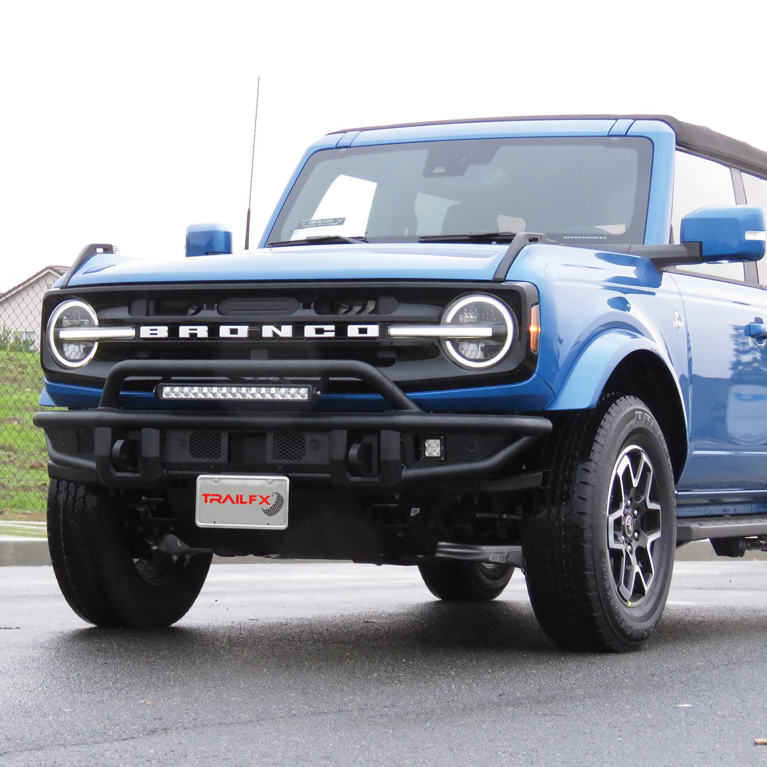 Trailfx Bronco Front Standard Bumper, Alloy Steel, Black, Model BR001T