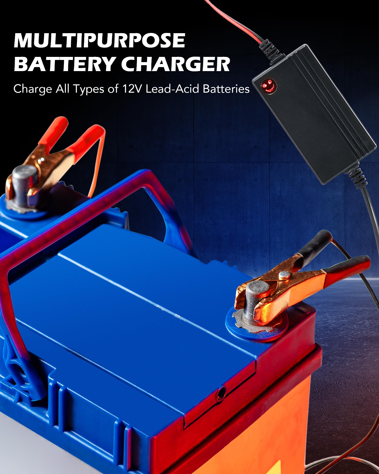 Orion Motor Tech 2Pc 12V Battery Charger And Maintainer, Trickle Charger For Charging Boats Motorcycles Atvs Riding Mowers & Car