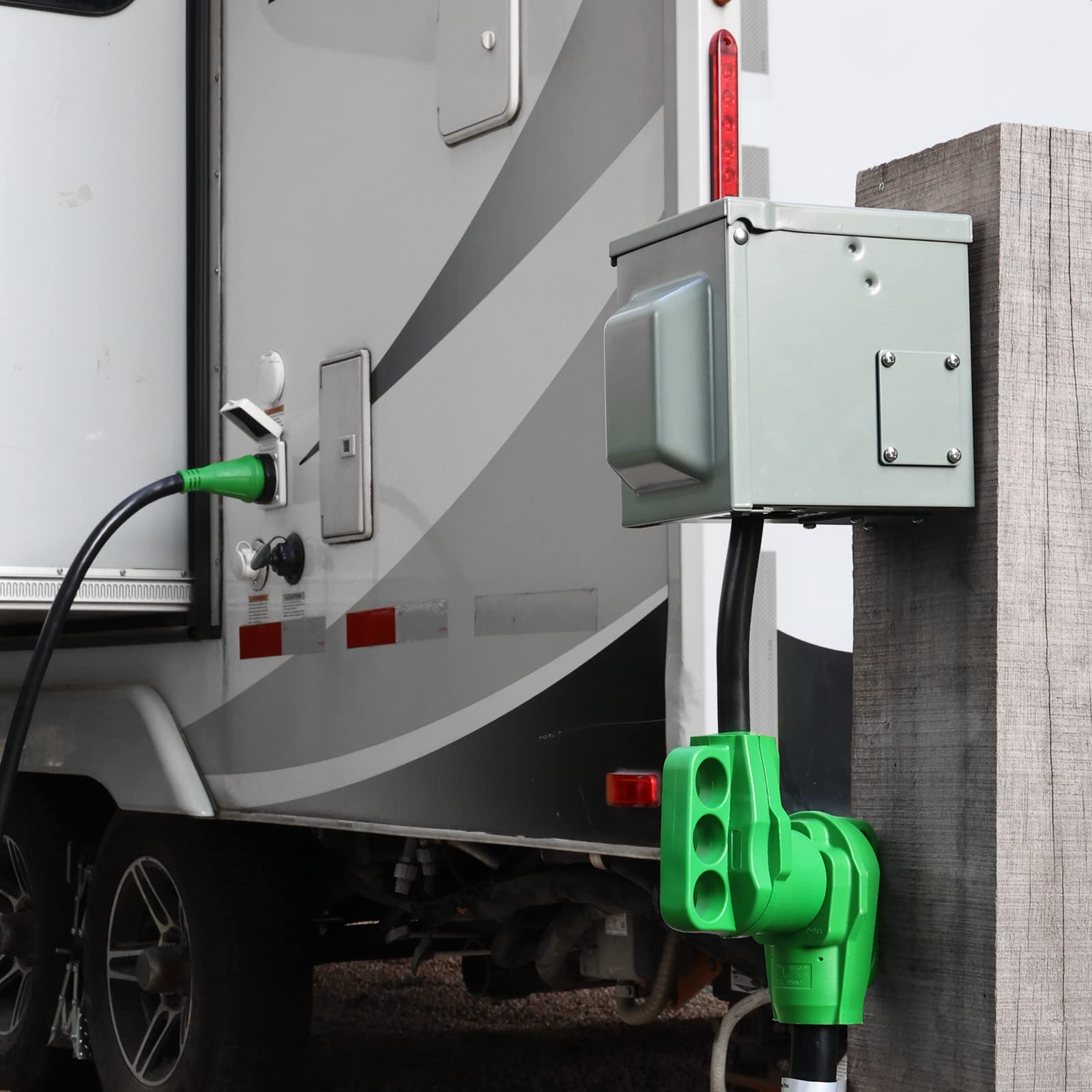 Rvguard 30 Amp To 50 Amp Rv Adapter Cord 12 Inch, Nema Tt-30P To Nema 14-50R, Dogbone Electrical Converter With Led Power Indica