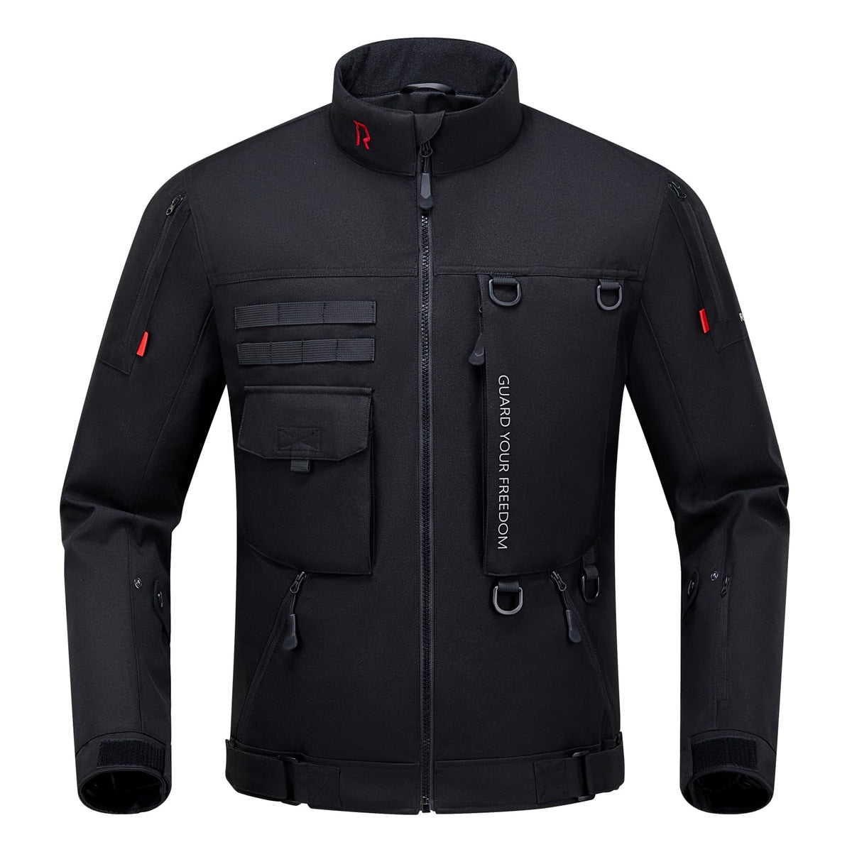 RIDEIRON Motorcycle Jacket with CE Armor, Motorbike Riding Protective Gear with Removable Liner All Season Black L