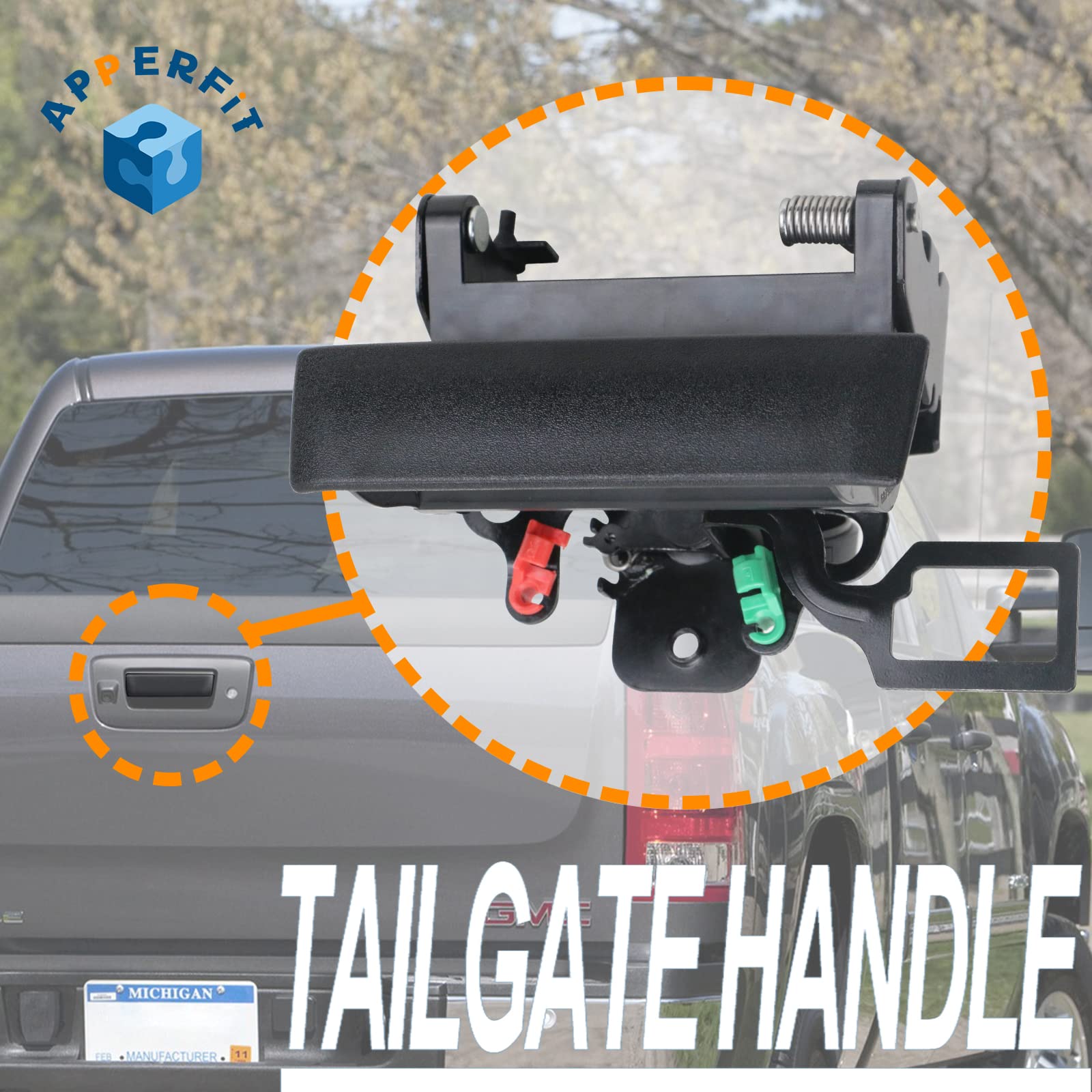 Apperfit 80591 Locking Tailgate Latch Handle Compatible With 2007-2014 Chevrolet Chevy Silverado Gmc Sierra Truck Pickup 1500 25