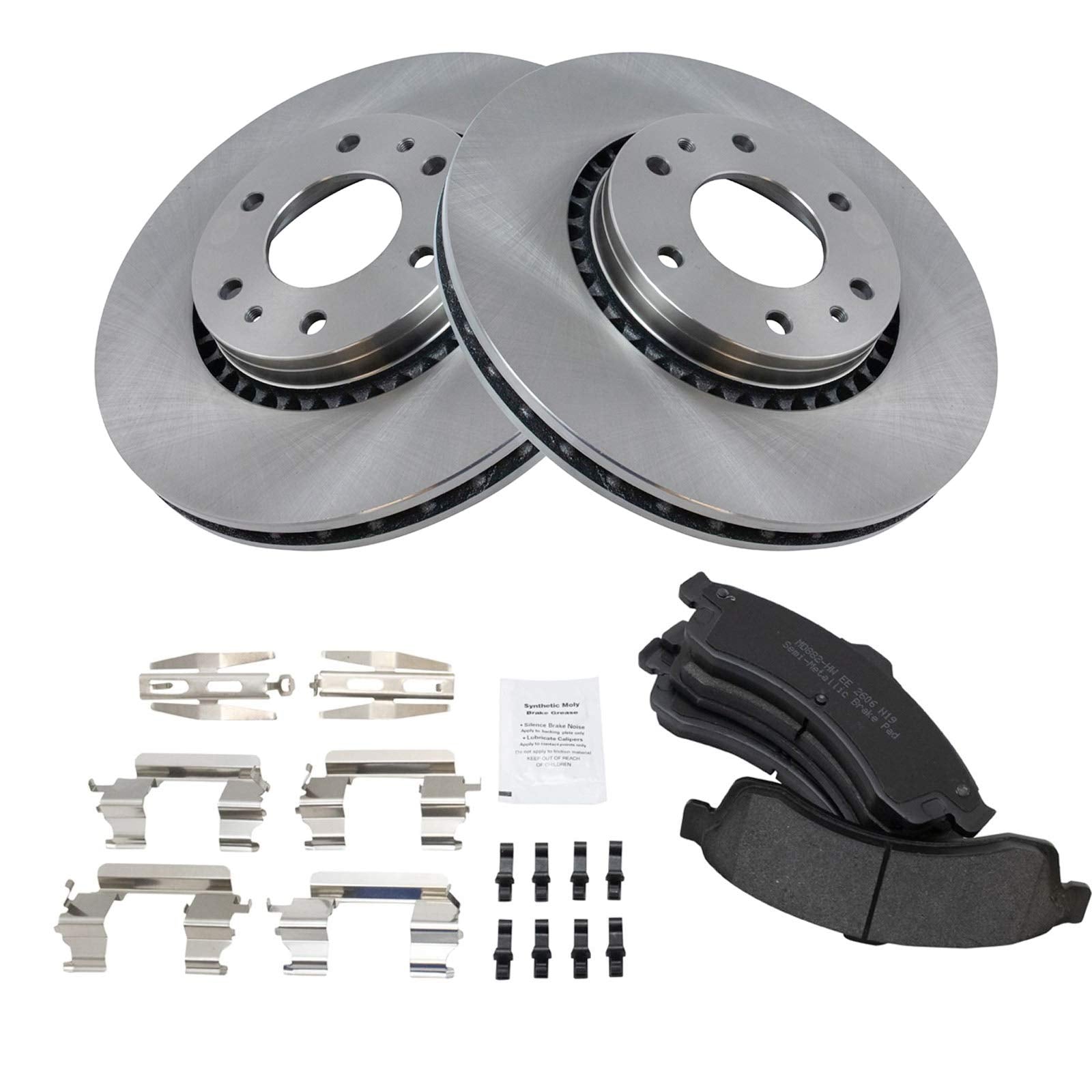 Trq Front Premium Metallic Brake Pad & Rotor Kit For Gmc Chevy Saab Suv