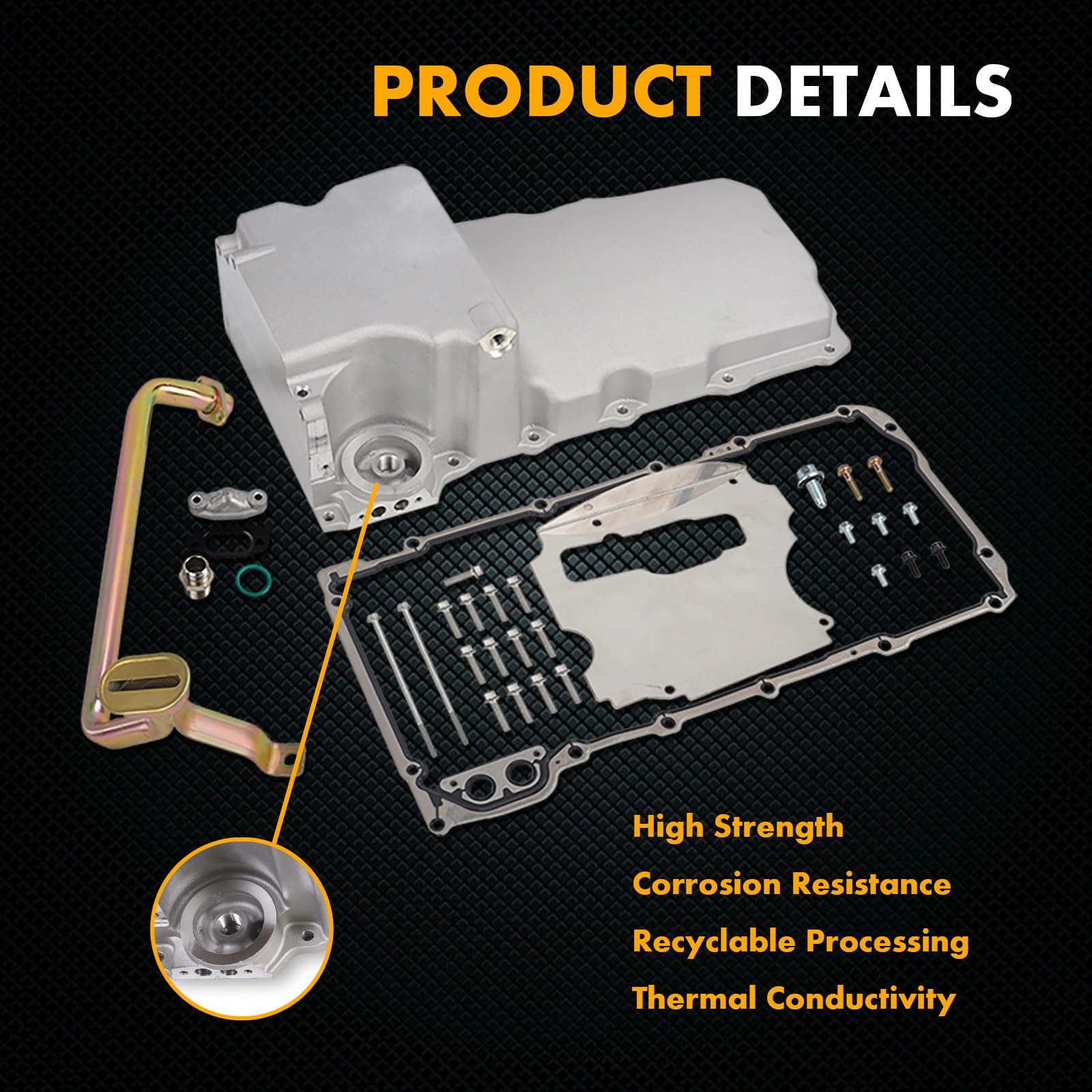 JGhyperX 302-1 81074 LS Swap Retrofit Oil Pan Kit Compatible with GM Classic Car Muscle Car Trucks LS Gen III IV Aluminum 1955-8