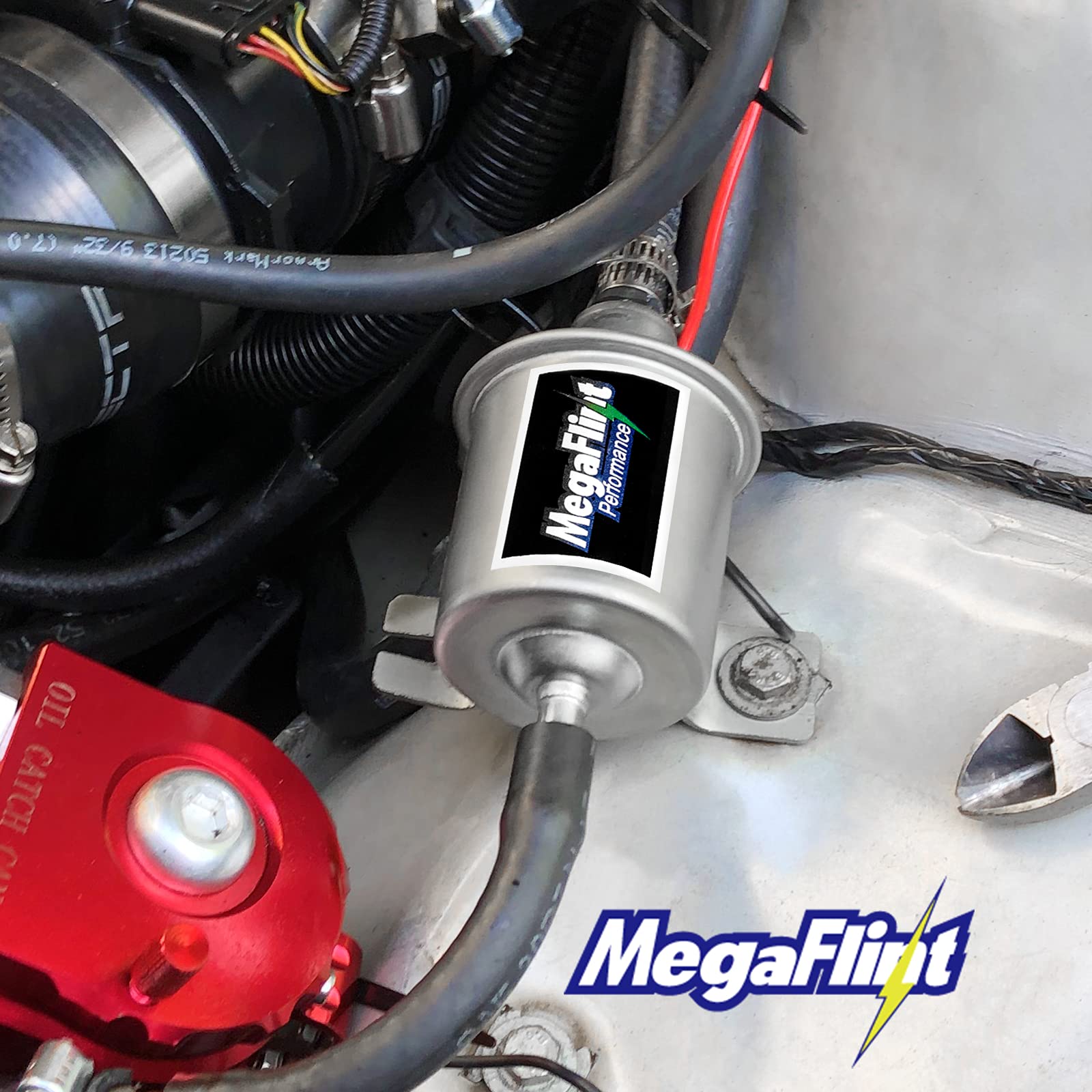 Megaflint Inline Electric Fuel Pump - 12V Low Pressure 4-7 PSI for Carburetor Gasoline & Diesel - Model HEP-02A