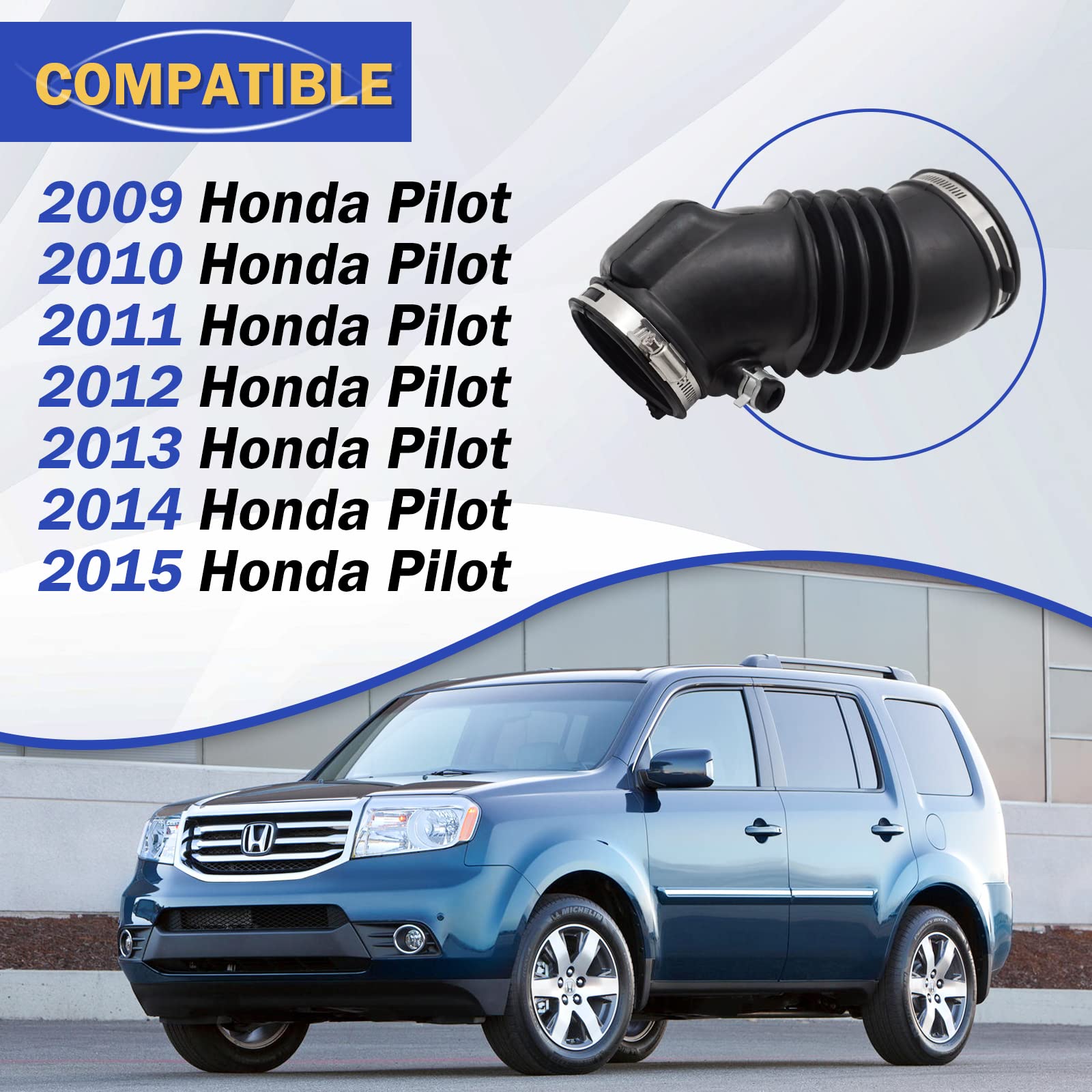 Air Cleaner Intake Hose Tube For 2009 2010 2011 2012 2013 2014 2015 Honda Pilot 17228-Rn0-A00