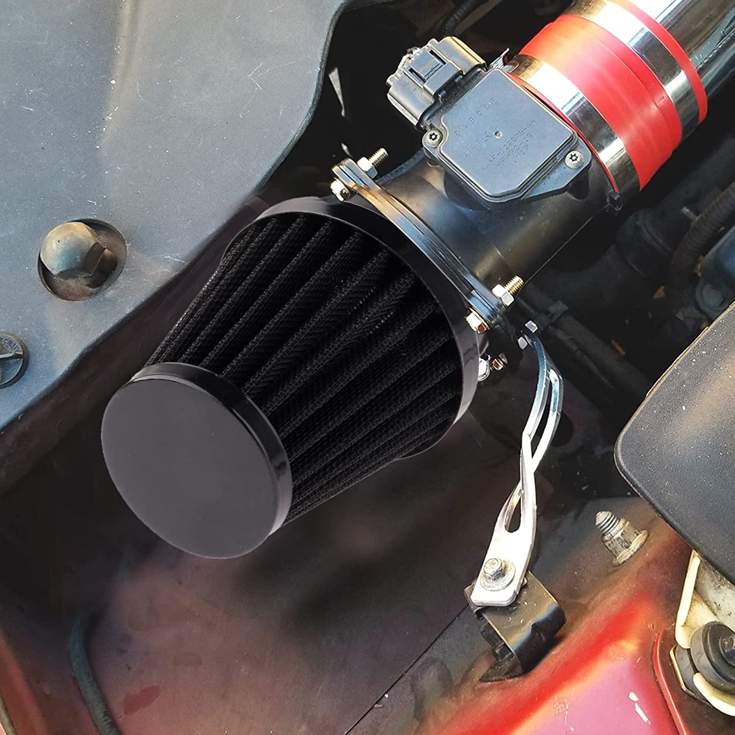 Mtsooning Motorcycle Air Filter Pod, 39Mm Washable Universal Clamp-On Breathers, Cone Intake Filter Replacement For Atv Dirt Pit