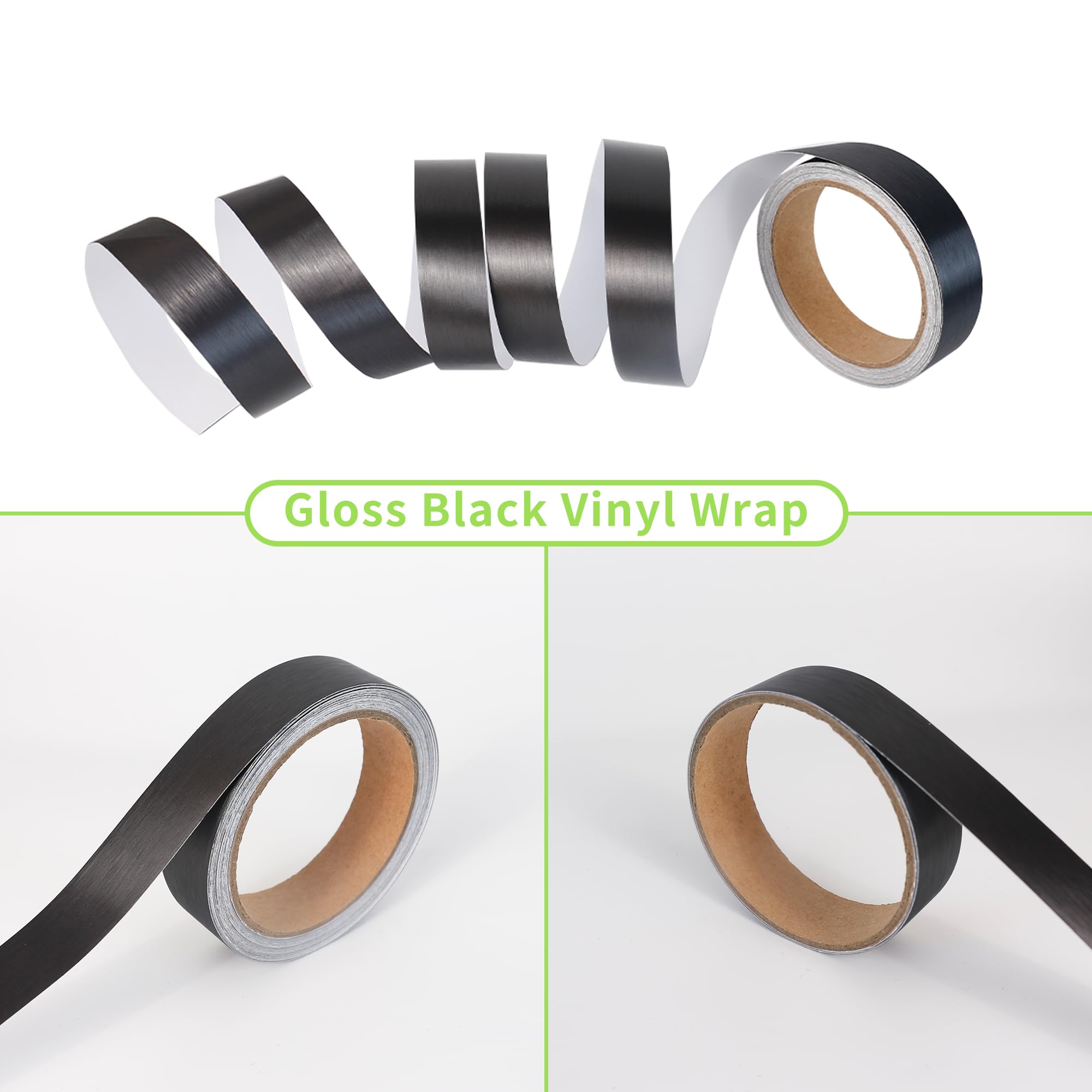 Lzlrun Free Tool Kit Black Satin Metallic Brushed Vinyl Tape For Black Out Chrome Delete Window Trim Door Trim (1Inches X 30Feet