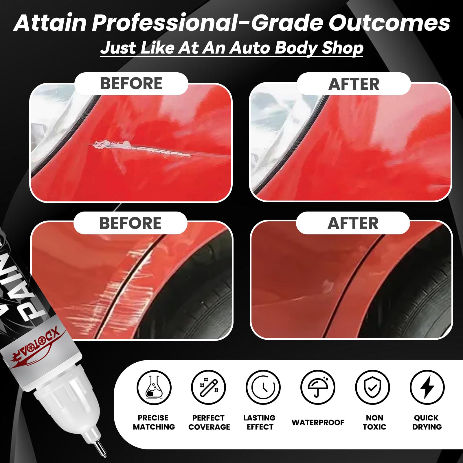 Ruby Red Touch Up Paint For Cars, Color Accurate Car Touch Up Paint, Professional Automotive Paint Scratch Repair, Lasting Auto