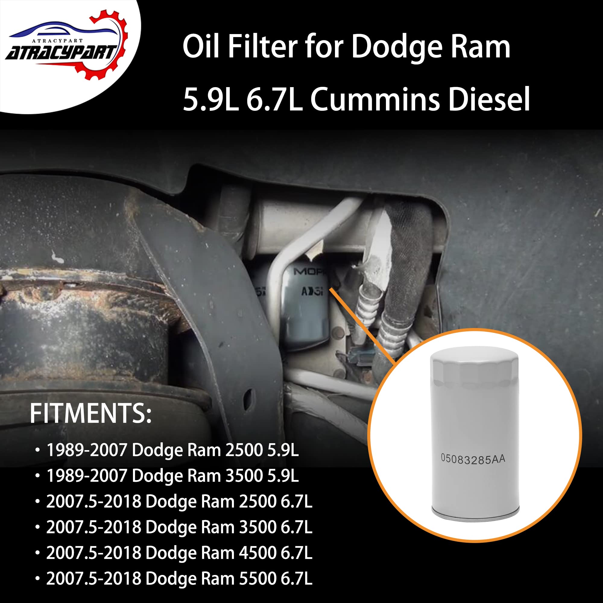 Oil Filter Replacement For Ram Truck 2500 3500 4500 5500 Diesel Engine 5083285Aa