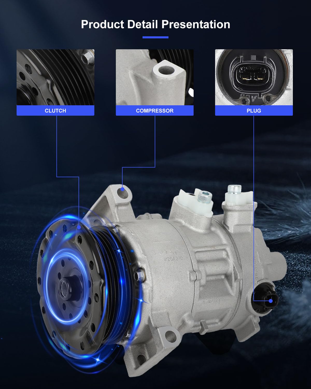 Eccpp A/C Compressor With Clutch 2007-2008 Fit For Dodge Caliber 1.8L 2.0L 2.4L 2007-2008 Fit For Jeep Patriot Compass 2.0L 2.4L