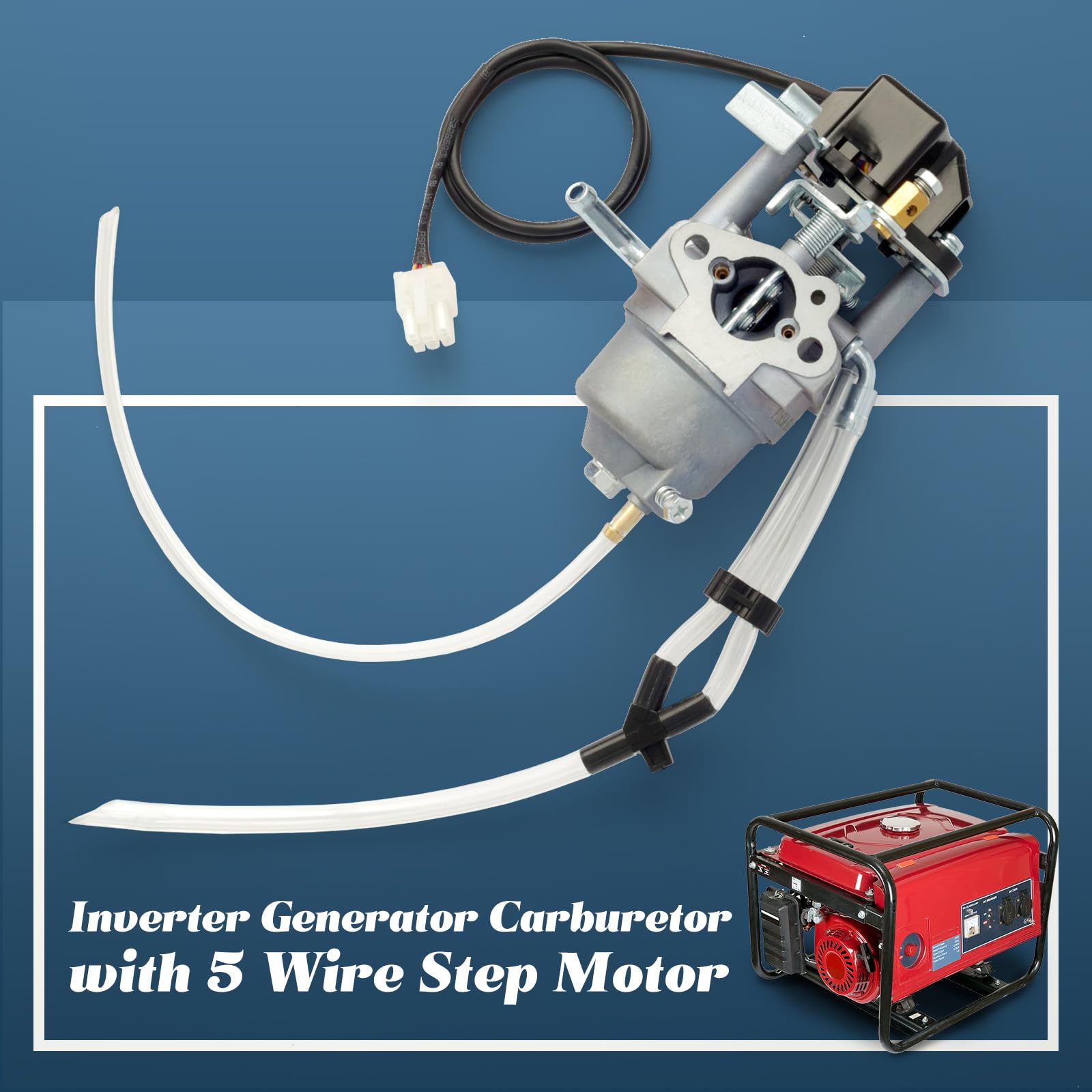 Esttlamer Inverter Generator Carburetor P16D-1 with Fuel Lines & Gaskets for Champion, Predator, Firman, ETQ, Ryobi 2000-2300 Watt
