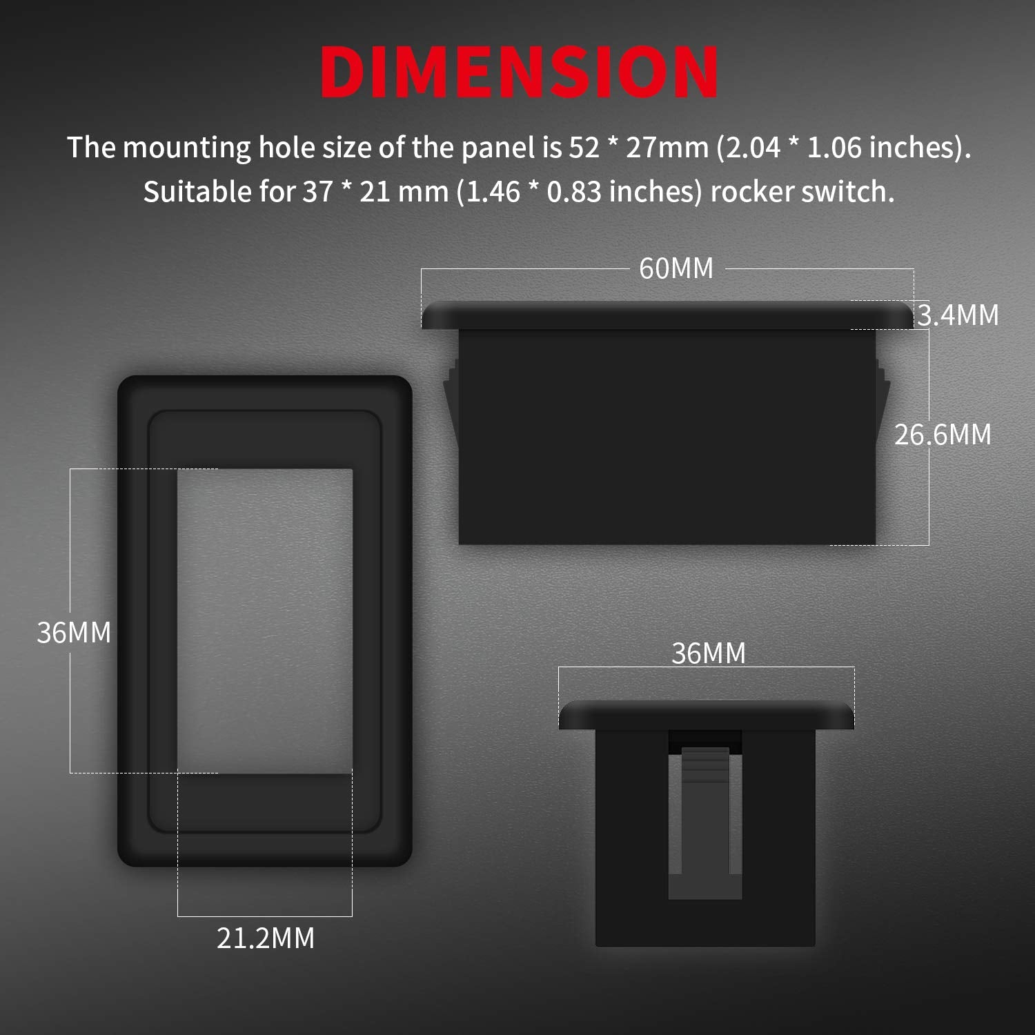 Daiertek 1-Slot Rocker Switch Panel Housing Holder Black Plastic Single Mount Marine Toggle Switch Mounting Panel For Vehicles Automotive Car 4X4 Suv Atv Utv Marine Boat -2Pack