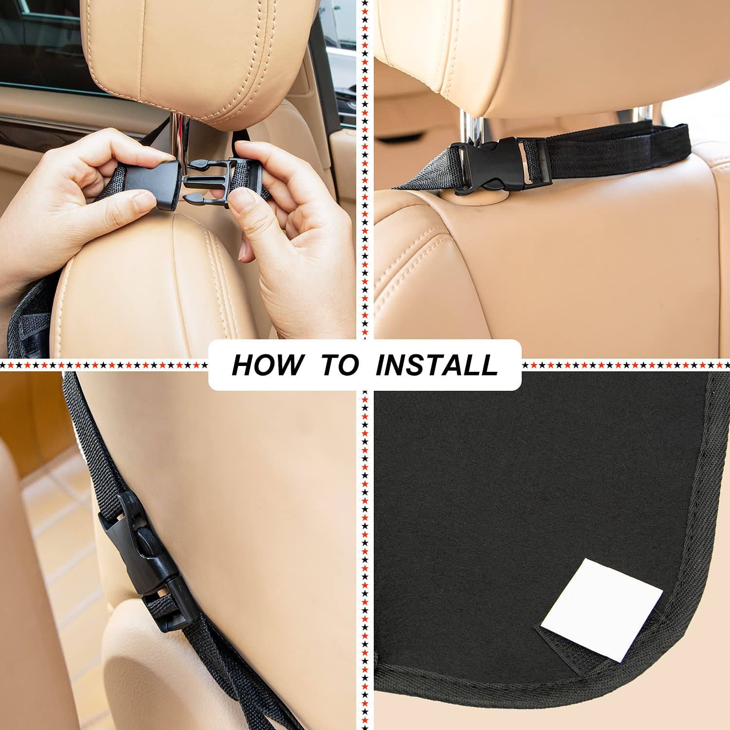 Kick Mats With Organizer - 2 Pack Backseat Protector Seat Covers For Your Car, Suv, Minivan Or Truck Seats - Vehicle Back Seat K