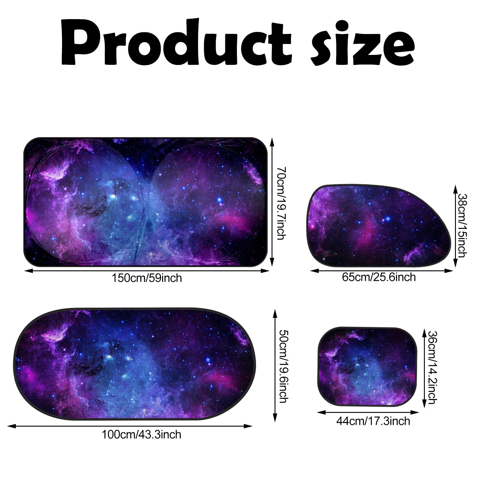 Moukeren 6 Pieces Car Windshield Sunshade Cover Set Car Window Sun Shades UV Rays Sun Visor Protector Auto Windshield Sunshades