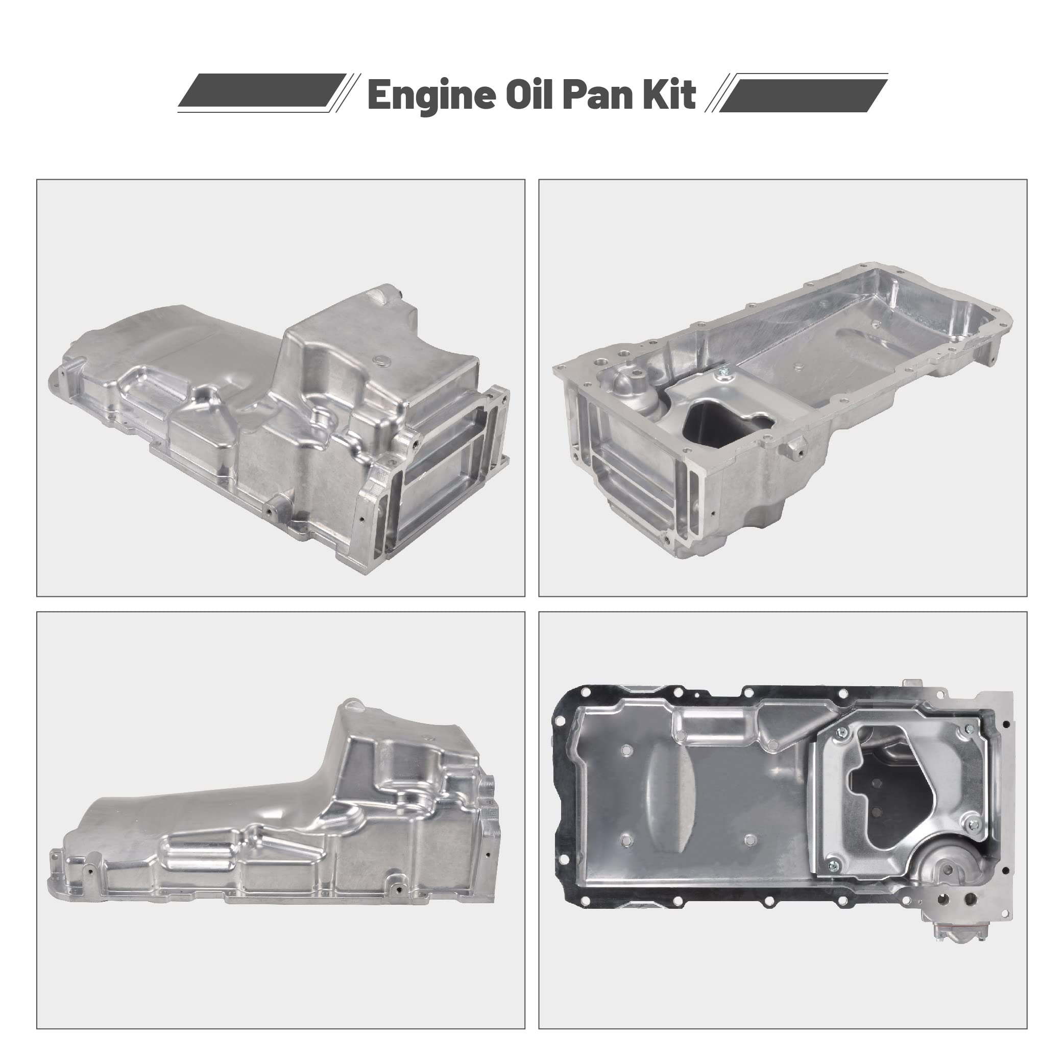 GESEXI 19212593 LSX Swap Retrofit Aluminum Oil Pan Kit Compatible with Chevrolet GM LS1 LS3 LSA Engines