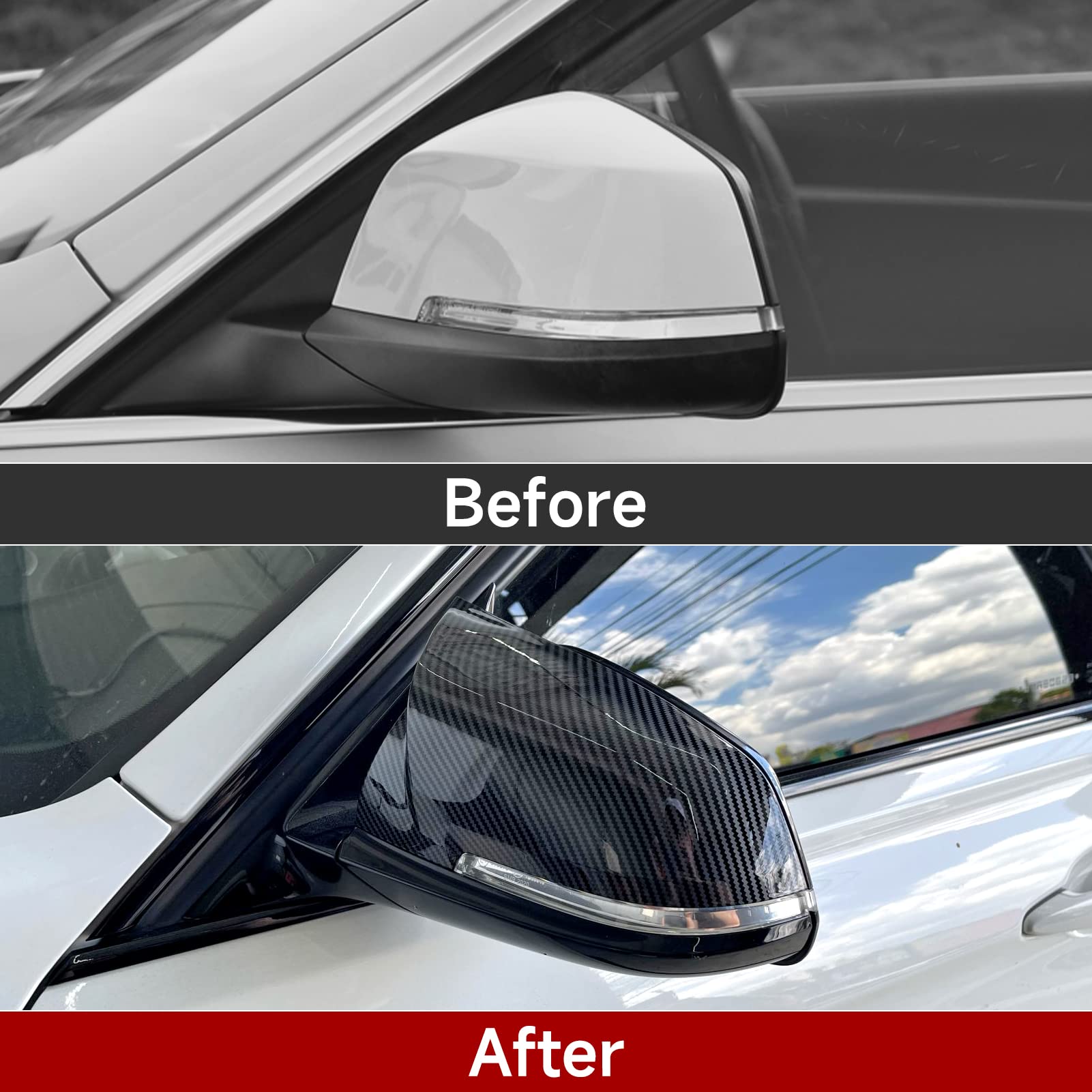 Car Door Rearview Mirror Cover Replacement Carbon Style Abs Trim Fits For Bmw F20 F22 F23 F30 F31 F34 3Gt F32 F33 F36 M2 F87 X1 E84 Accessories