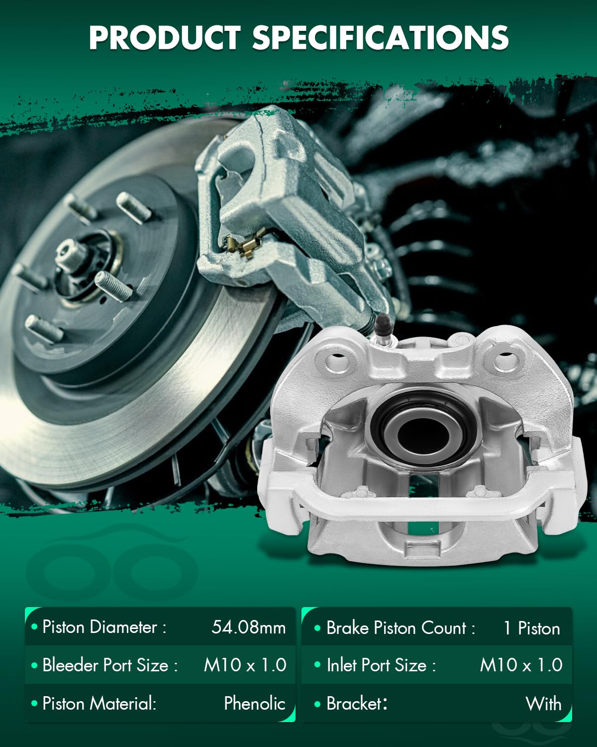 Scitoo 18-B4726 Rear Left Brake Caliper W/Bracket For Cadillac For Deville,For Chevy For Astro/For Silverado 1500/For Suburban 1