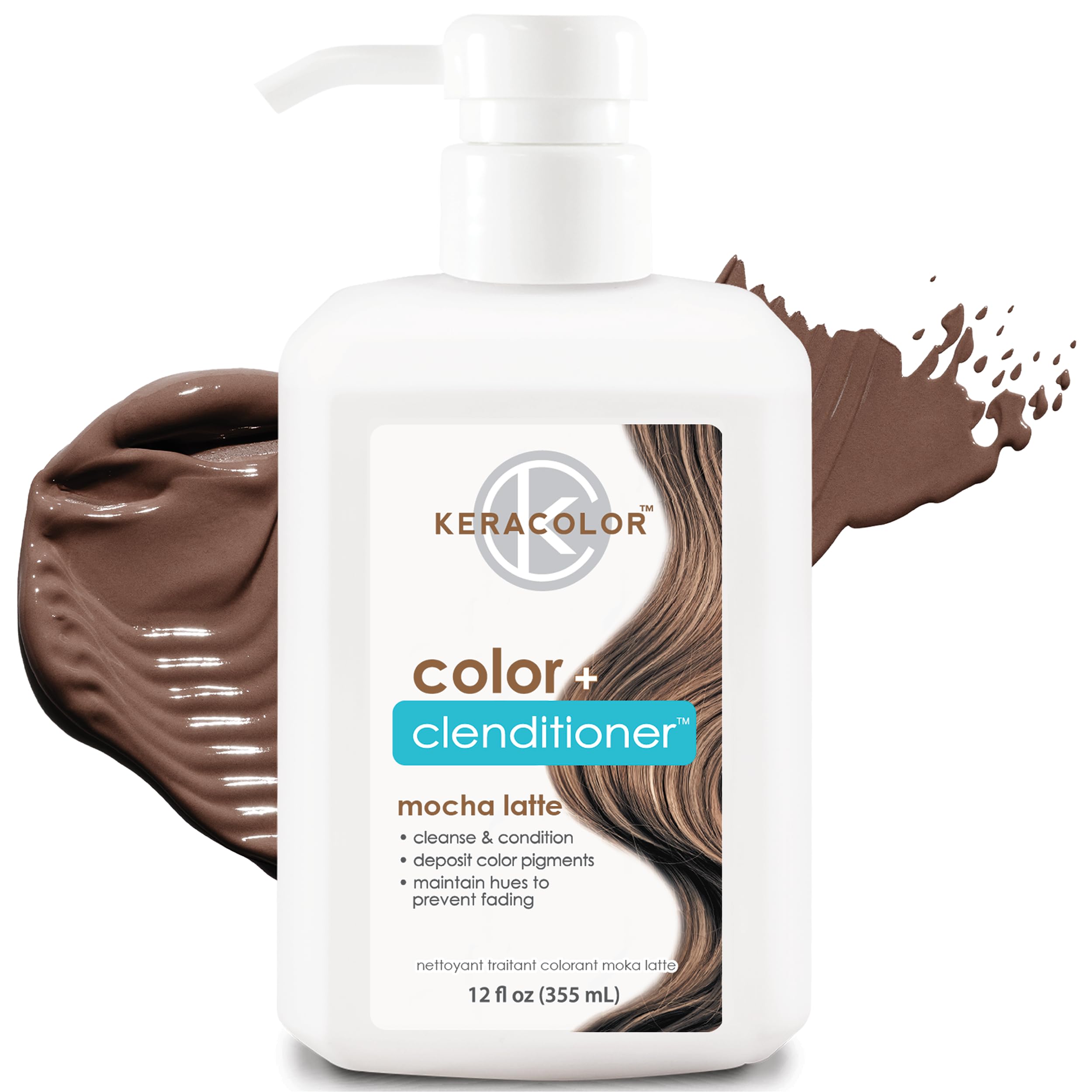 Keracolor Clenditioner MOCHA LATTE Hair Dye - Semi Permanent Hair Color Depositing Conditioner  Cruelty-free  12 Fl. Oz.-New
