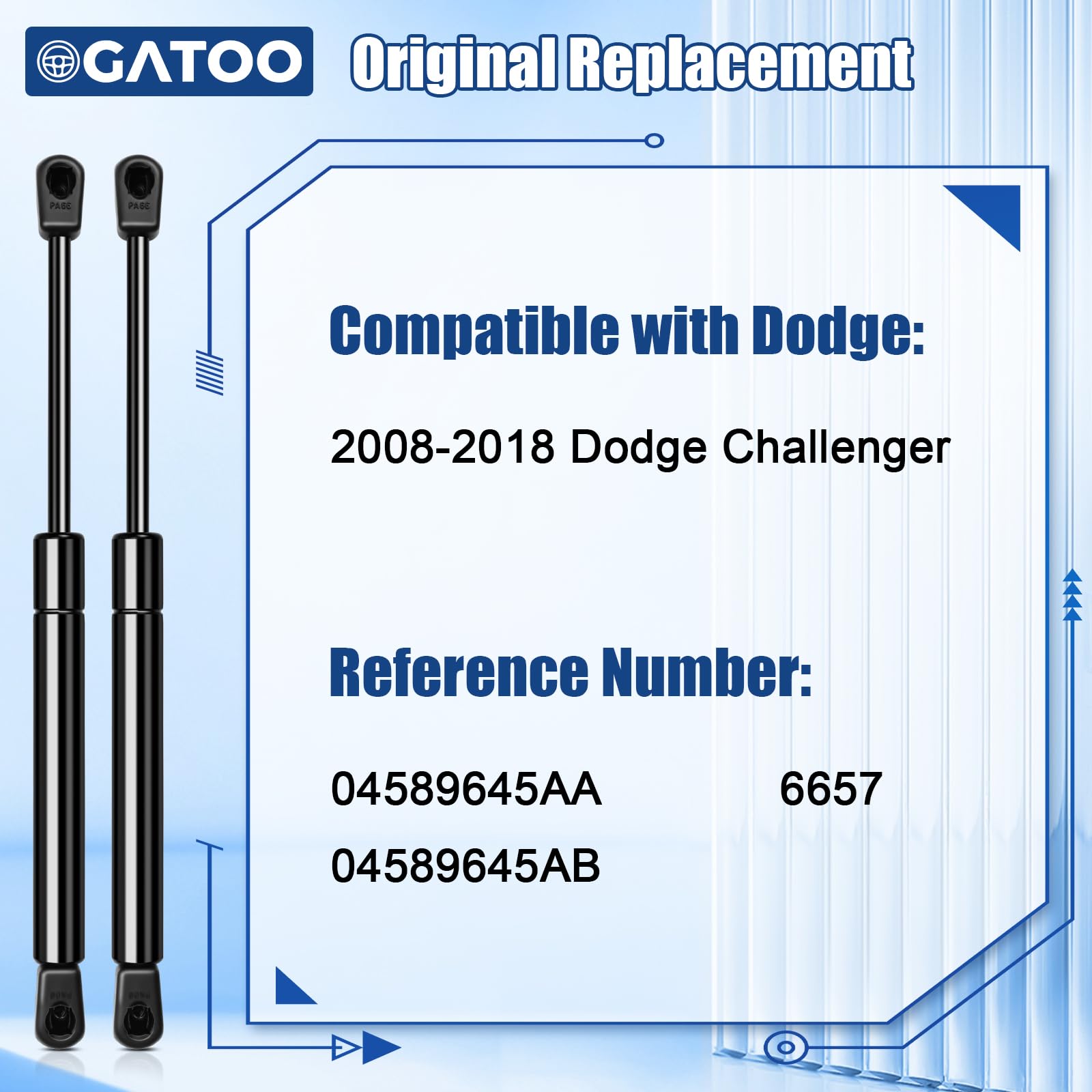 Rear Liftgate Hatch Lift Supports Struts Compatible with Dodge Challenger 2008 2009 2010 2011 2012 2013 2014 2015 2016 2017 2018
